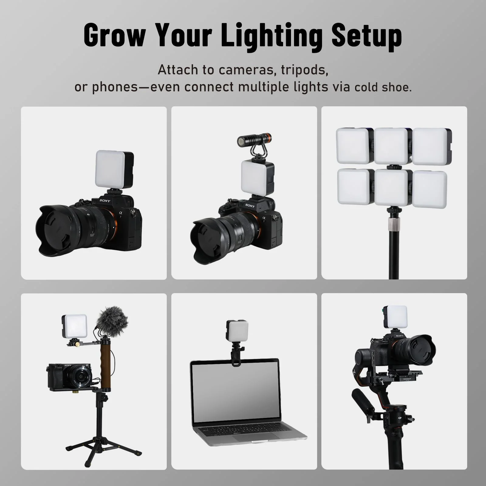 NiceFoto RGB Video Lights, 360° Full Color LED Video Light with 3 Cold Shoe Mounts, 2500K-9000K, CRI 96+, 18 Scene Modes, Magnetic RGB Camera Light for Vlog Filming, TikTok, Live, Photography - Image 7