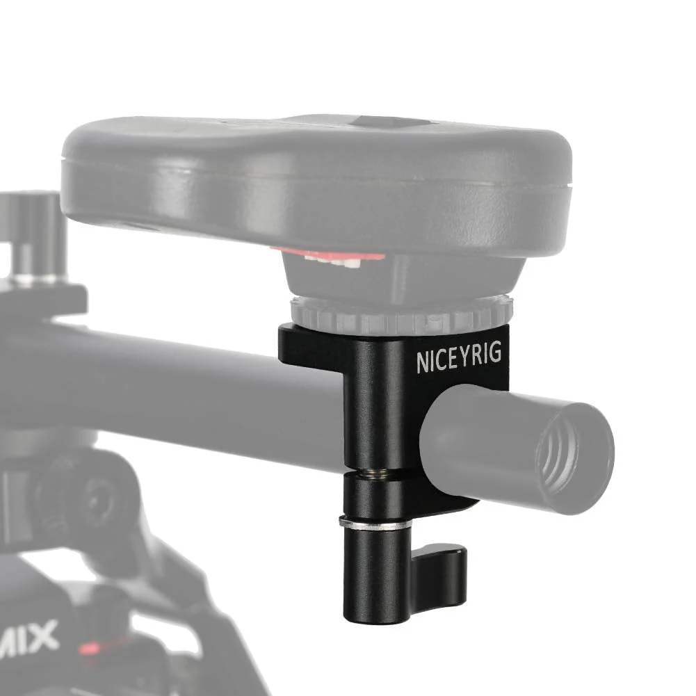 NICEYRIG 15mm Single Rod Clamp to Cold Shoe Adapter, DSLR Camera Rig Rail Block for Monitor Mount LED Light Microphone - 426 - Image 2