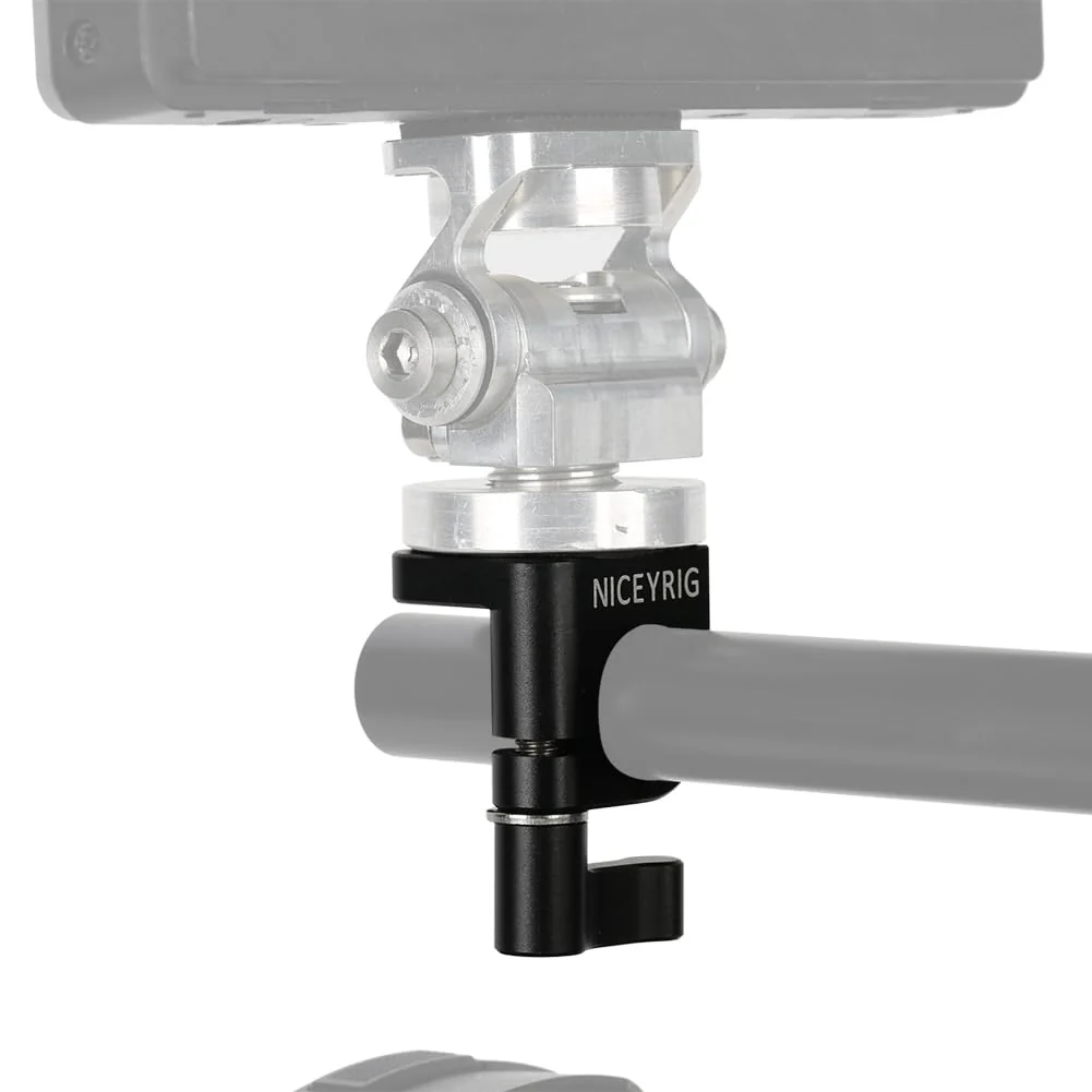 NICEYRIG 15mm Single Rod Clamp to Cold Shoe Adapter, DSLR Camera Rig Rail Block for Monitor Mount LED Light Microphone - 426 - Image 3