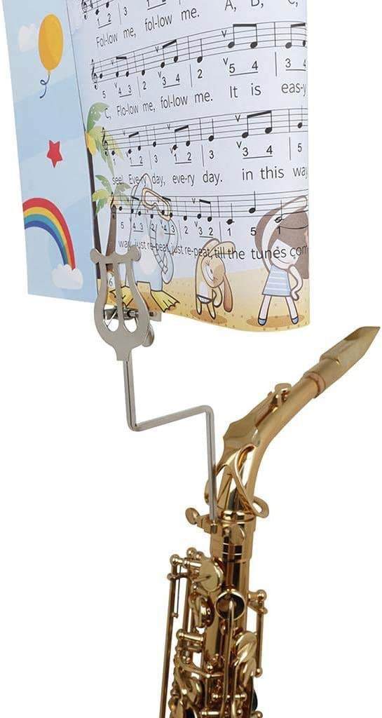Nickel-Plated Saxophone Marching Lyre Music Sheet Clip for Alto Tenor Saxophone Silver - Image 5