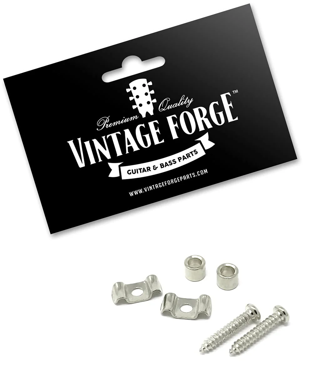 Nickel Vintage String Tree Retainer Guide (Set of 2) for Fender Stratocaster Strat Guitar SRT60-NKL Nickel - Image 2