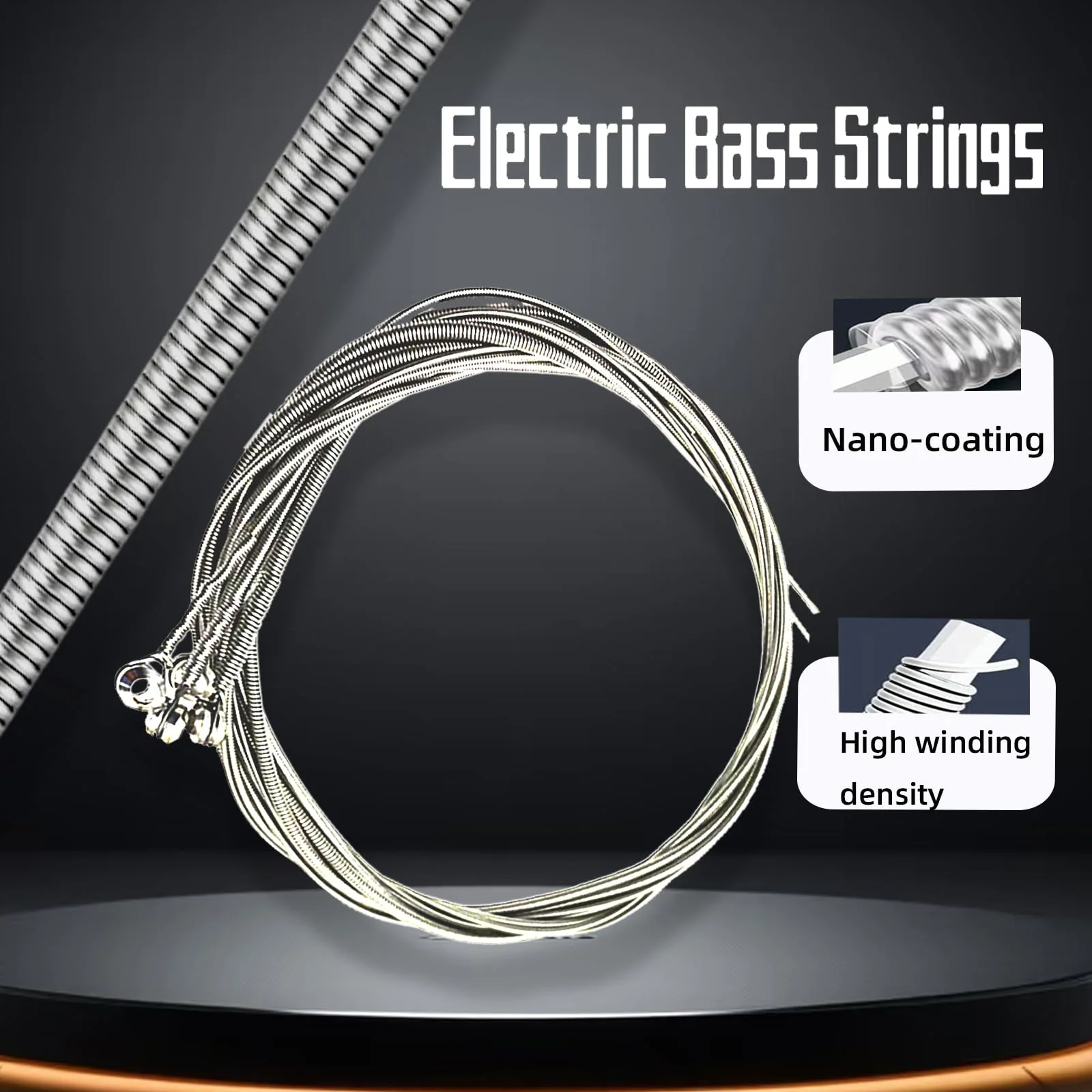 Nickel Wound Bass Guitar 4 Strings Electric Bass String Replacement Set Instrument Accessories,Regular Light,Medium Gauge,Easy To Press For Novices,Essential for a Bassist(2Pack) 2Pack - Image 4