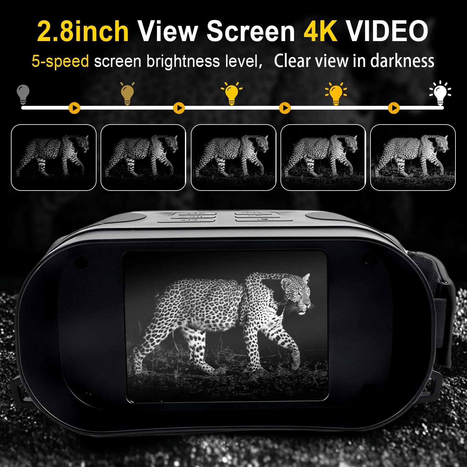 Night Vision Goggles 4K Night Vision Binoculars Adults, Gifts for Men Him Husband Dad 2000mAh Fast Charging Battery,2.8'' HD Screen,2700FT Viewing Range for Camping Hunting & Security - Image 3