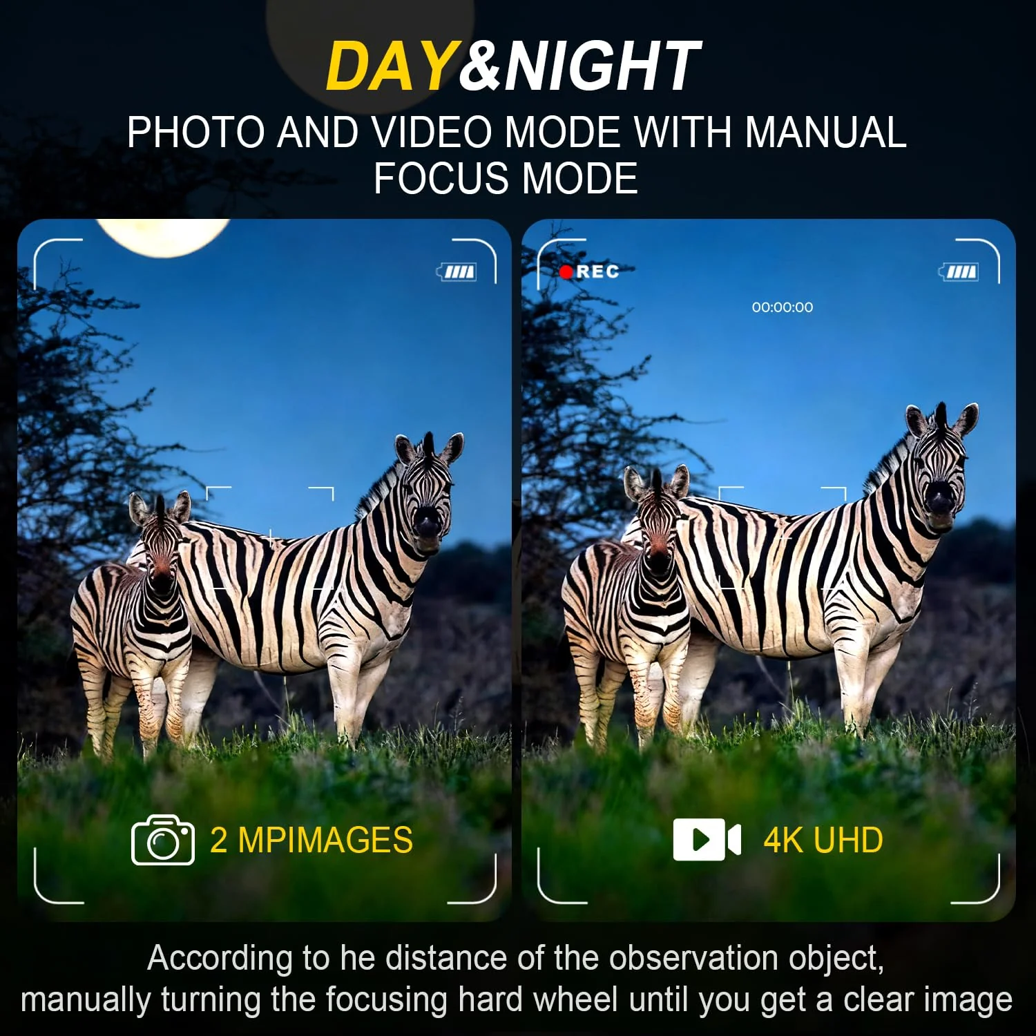 Night Vision Goggles 4K Night Vision Binoculars Adults, Gifts for Men Him Husband Dad 2000mAh Fast Charging Battery,2.8'' HD Screen,2700FT Viewing Range for Camping Hunting & Security - Image 4