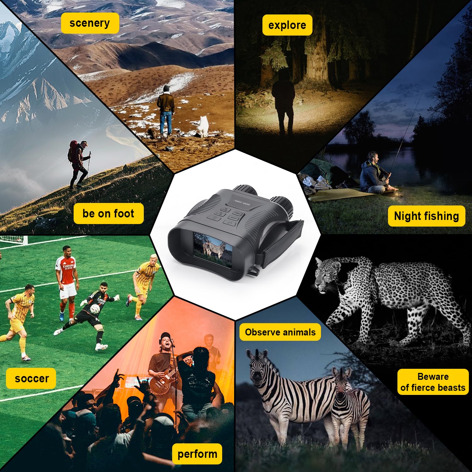 Night Vision Goggles 4K Night Vision Binoculars Adults, Gifts for Men Him Husband Dad 2000mAh Fast Charging Battery,2.8'' HD Screen,2700FT Viewing Range for Camping Hunting & Security - Image 7