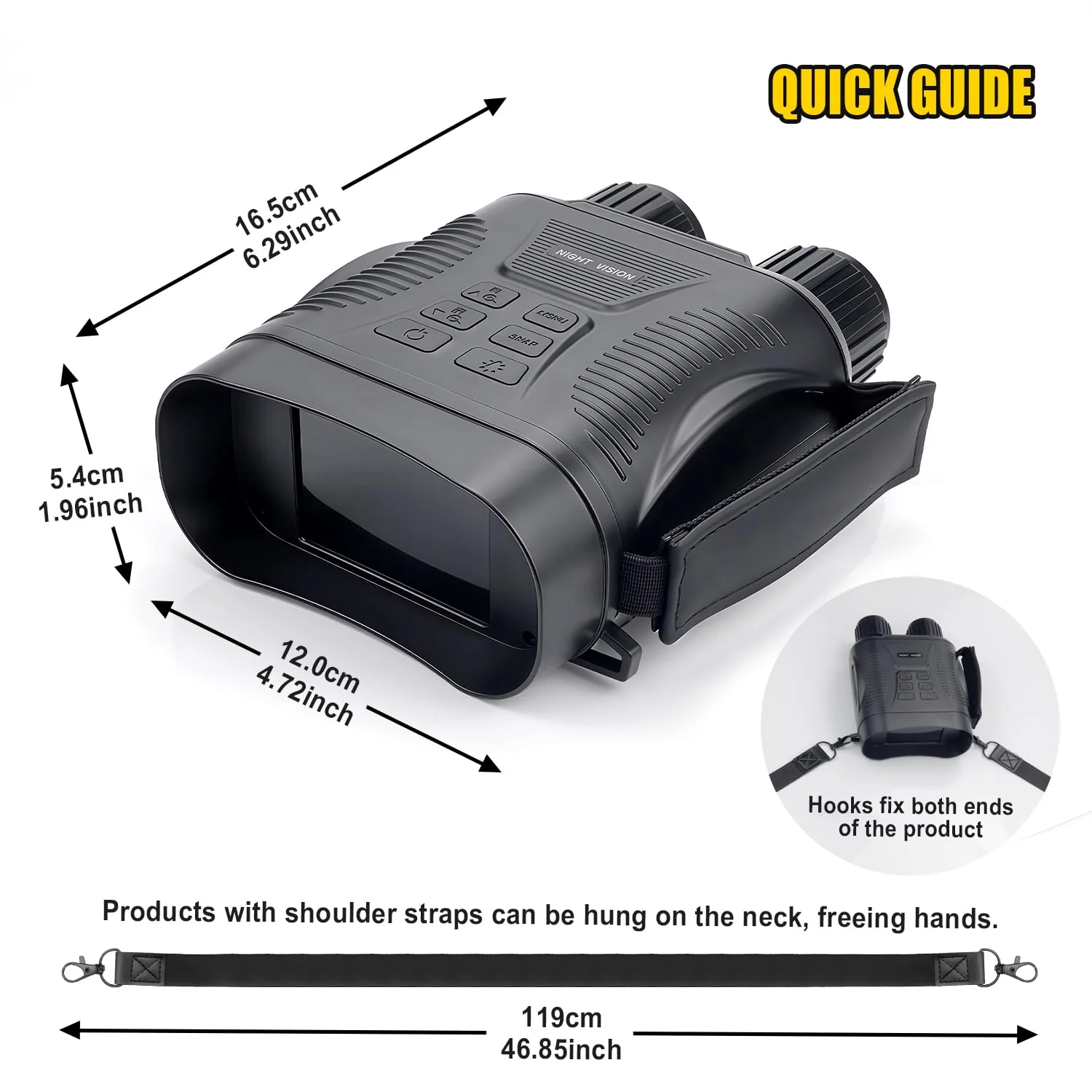 Night Vision Goggles 4K Night Vision Binoculars Adults, Gifts for Men Him Husband Dad 2000mAh Fast Charging Battery,2.8'' HD Screen,2700FT Viewing Range for Camping Hunting & Security - Image 9