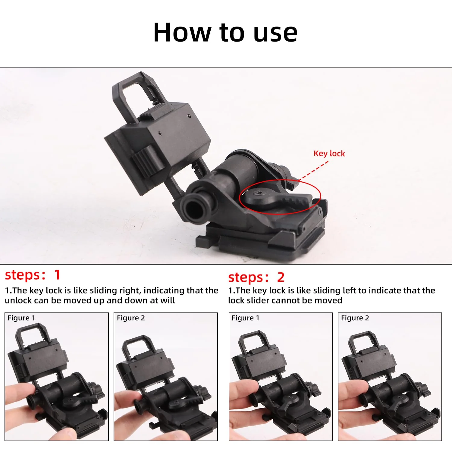 Night Vision Goggles NVG Mount for L4G24 Helmet Mount PVS15/18(Black/TAN)… plastics -BLACK - Image 5