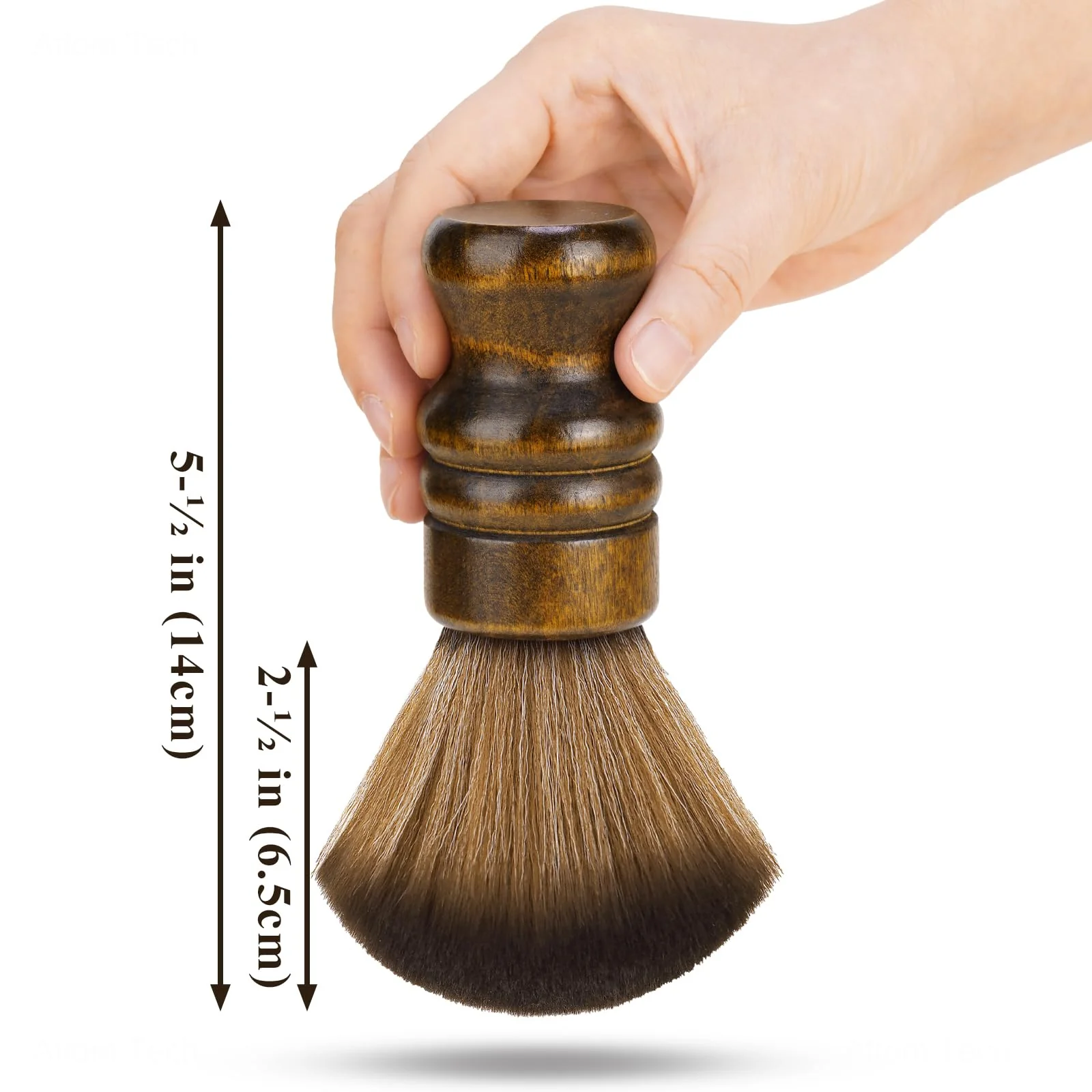 NiHome Vinyl Record Cleaning Brush, Anti-Static Soft LP Record Cleaner, Vinyl Dust Remover Brush with Ultra-Fine Fiber Bristles, Safe for Vinyl LP CD Album Care, Retro Design with Beech Wood Handle Large Brown - Image 2