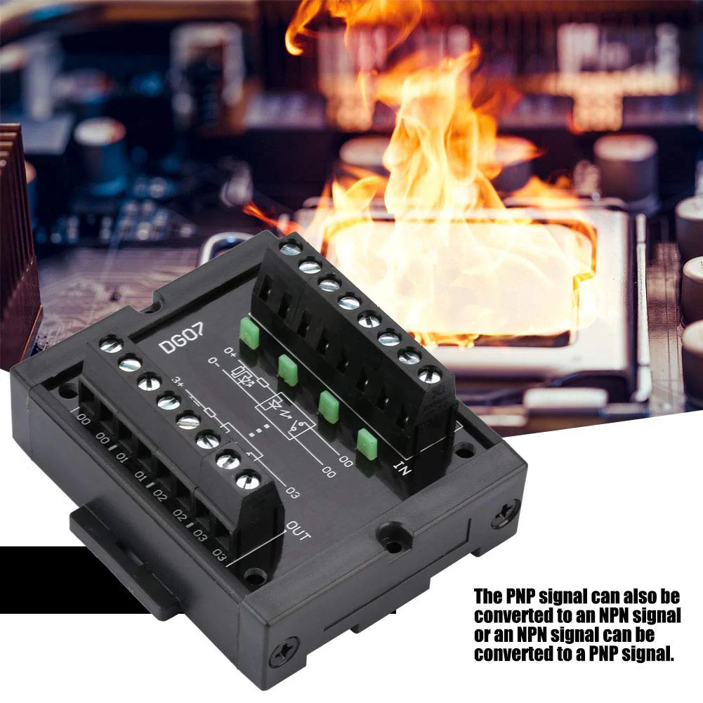 Nikou Level Converter, High Stability 10-28V Logic Level Converter, 4-Channel NPN to PNP Level Conversion with Two Lines DG07 - Image 2