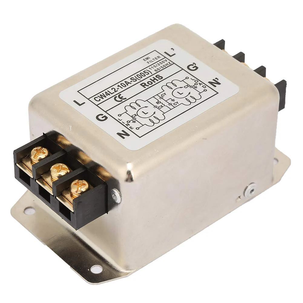 Nikou Mains Filter, 115V/250V 10A 50/60Hz Single Pole/Two-Pole EMI Filter Connector for Most Digital Devices - Image 4