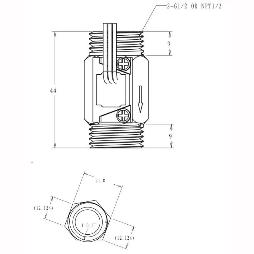 Nikou Water Flow Monitor Sensor G1/2 Hall Sensor, 1 Piece G1/2 Inch Liquid Flow Meter with Copper Effect 1-30 L/min Flow Meter - Image 3