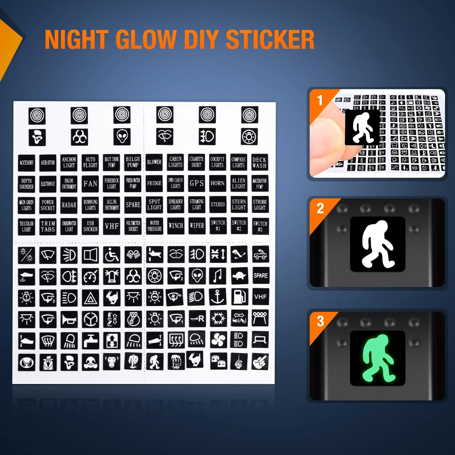 Nilight 4 Gang Rocker Switch Panel with QC3.0 Dual USB Charger Voltmeter Waterproof and Night Glow Stickers 12V-24V DC for Cars Trucks Boats RV Blue 4+1 Gang Dual USB - Image 6