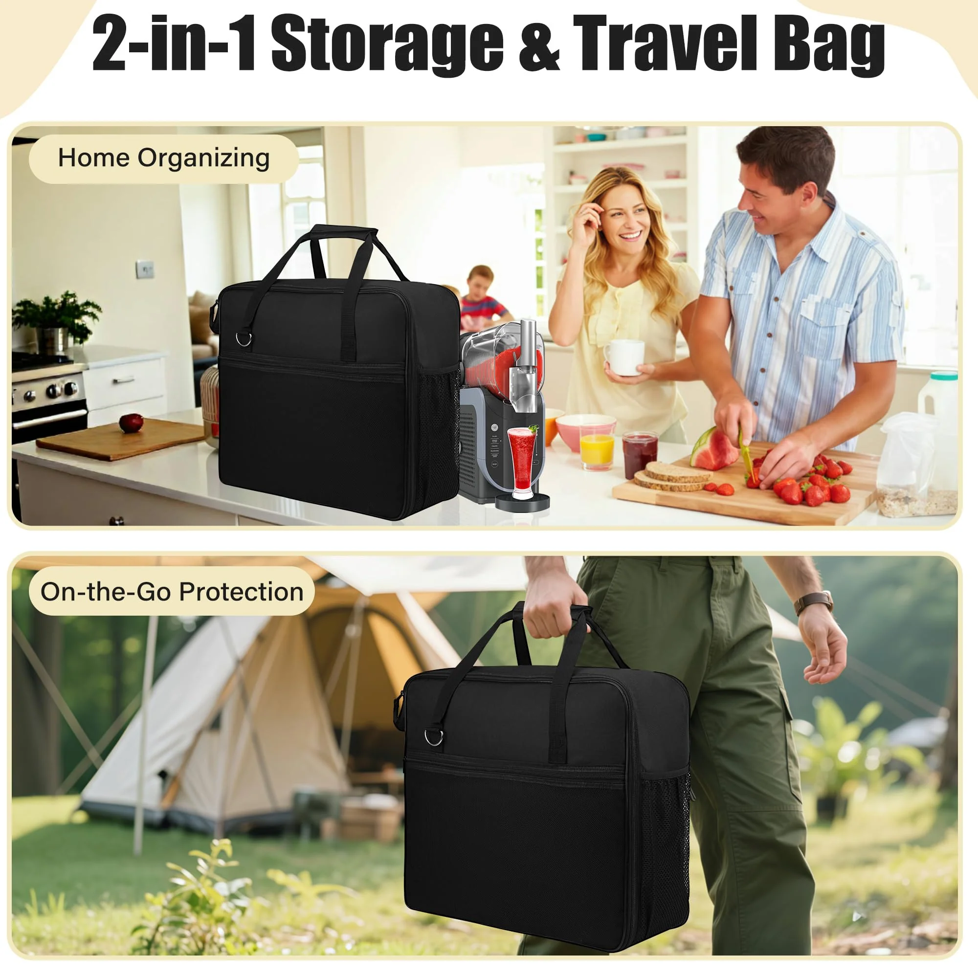 Ninja Slushie Machine Carrying Bag for FS301 & FS300 - Portable Travel Storage Case with Side Opening, Thick Padded Protection Cover for Ninja Slushie, Ninja Slushie Machine Accessories - Image 6