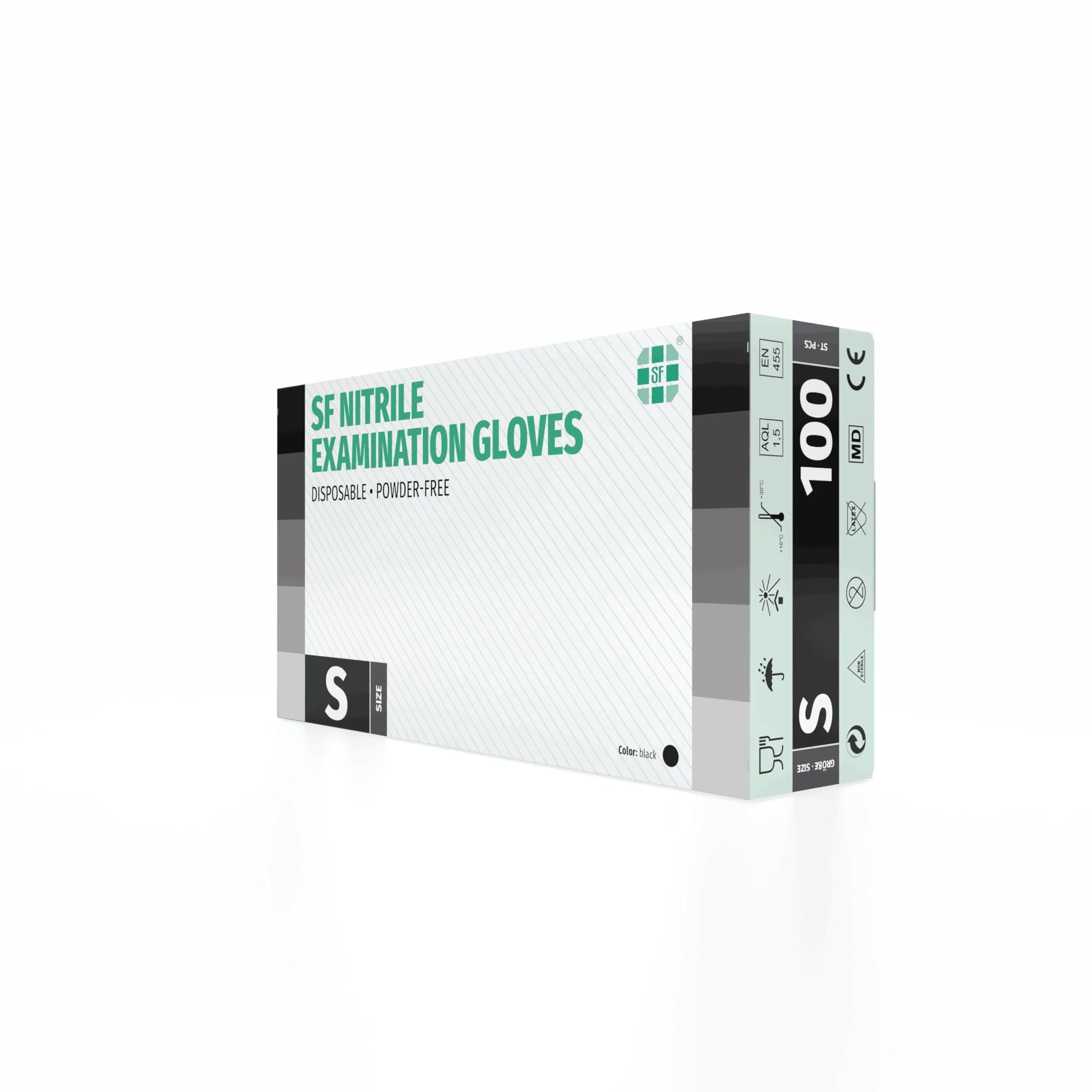 Nitrile Gloves, Box of 100 (S, Black) Disposable Gloves, Examination Gloves, Powder-Free, Non-Sterile, Latex-Free, Black, X Small - Image 8