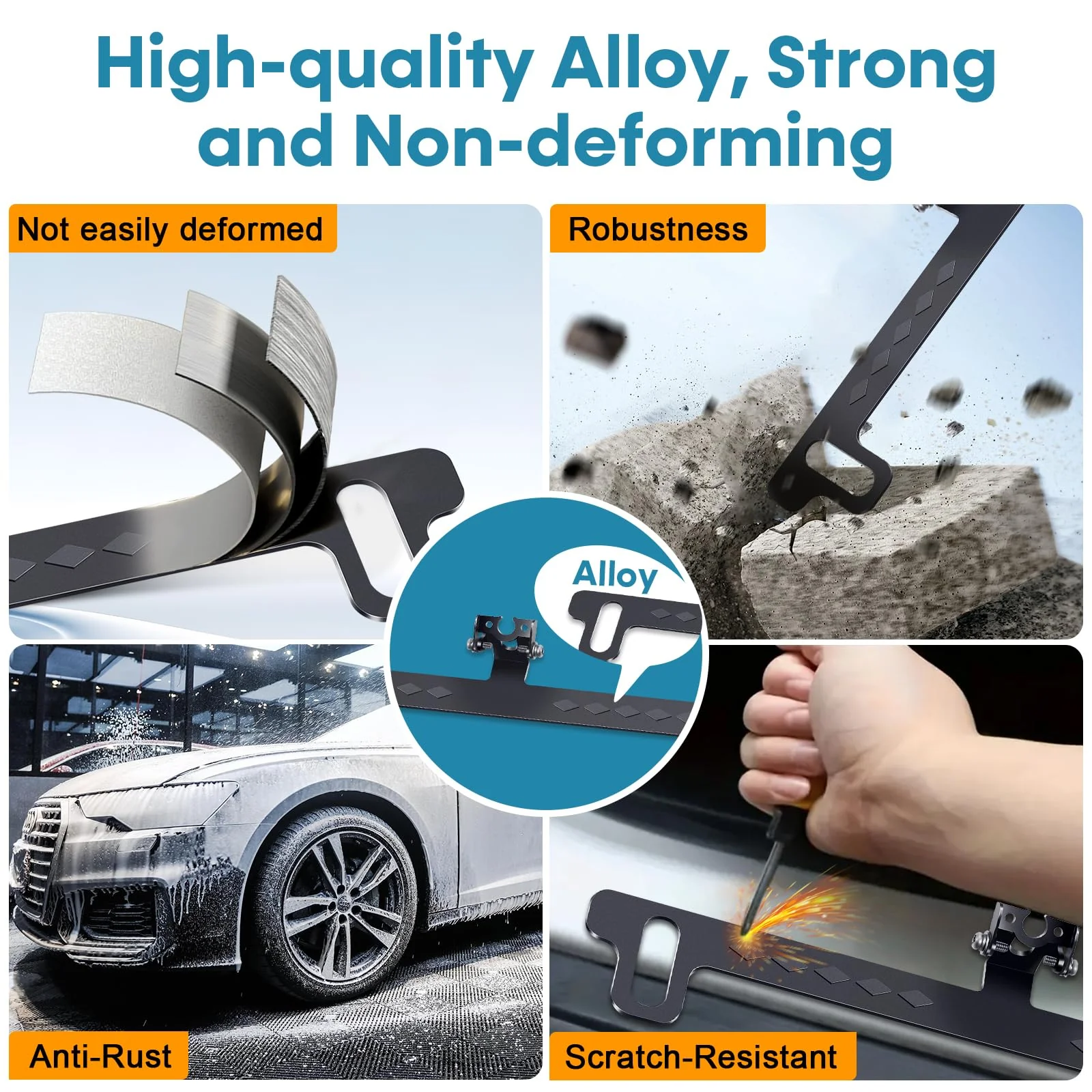 No-Drill Camera License Plate Bracket - Adjustable Mount for Backup Camera, Dash Cam, Mirror Camera, & CarPlay - Universal Fit for Most Vehicles, Easy Installation, Rust-Resistant, Durable Design - Image 5
