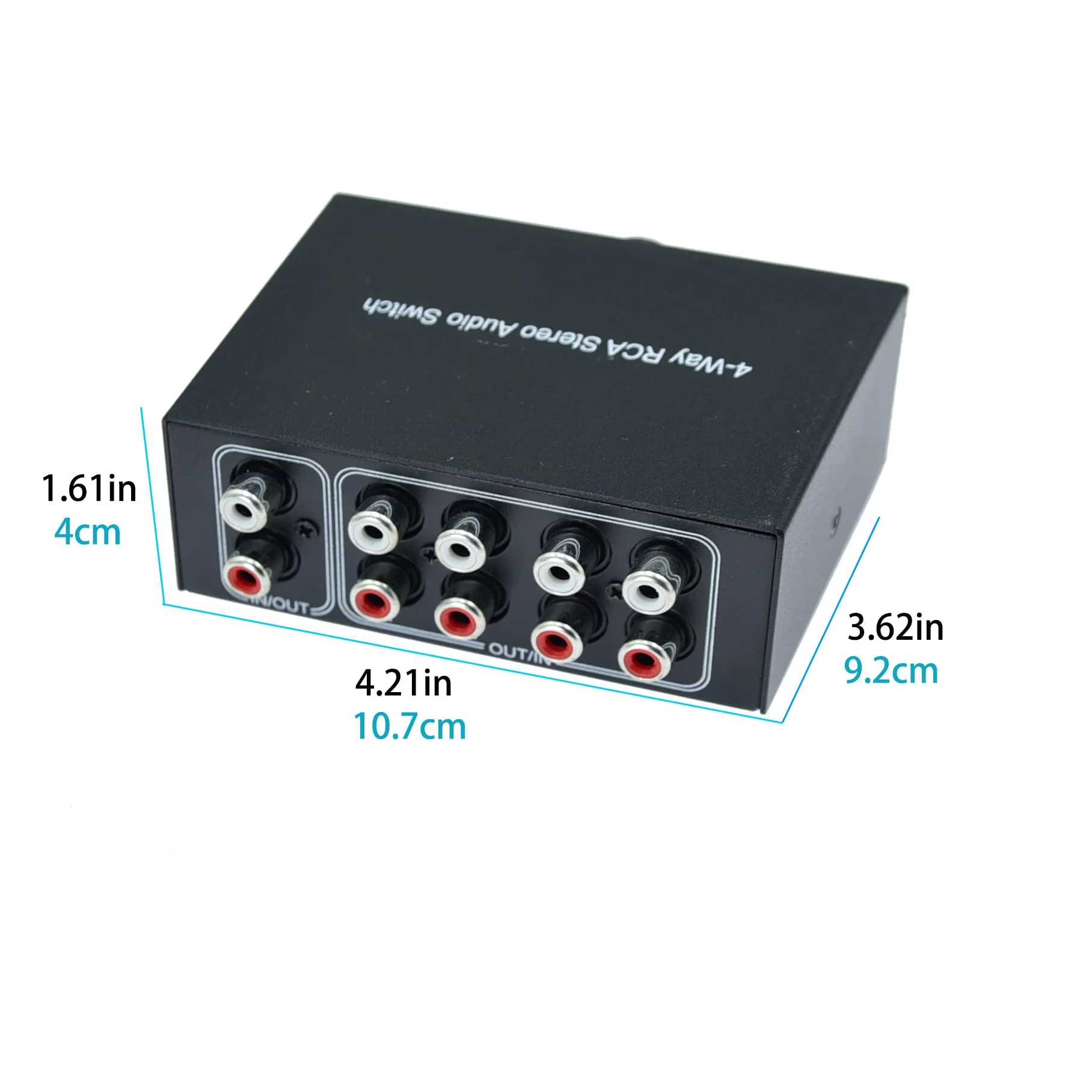 No External Power No Noise 4 Way 1 in 4 Out or 4 in 1 Out Audio Sound selector RCA Female Stereo 4 Channel Splitter switcher Box Switching AL-4way-rca - Image 6