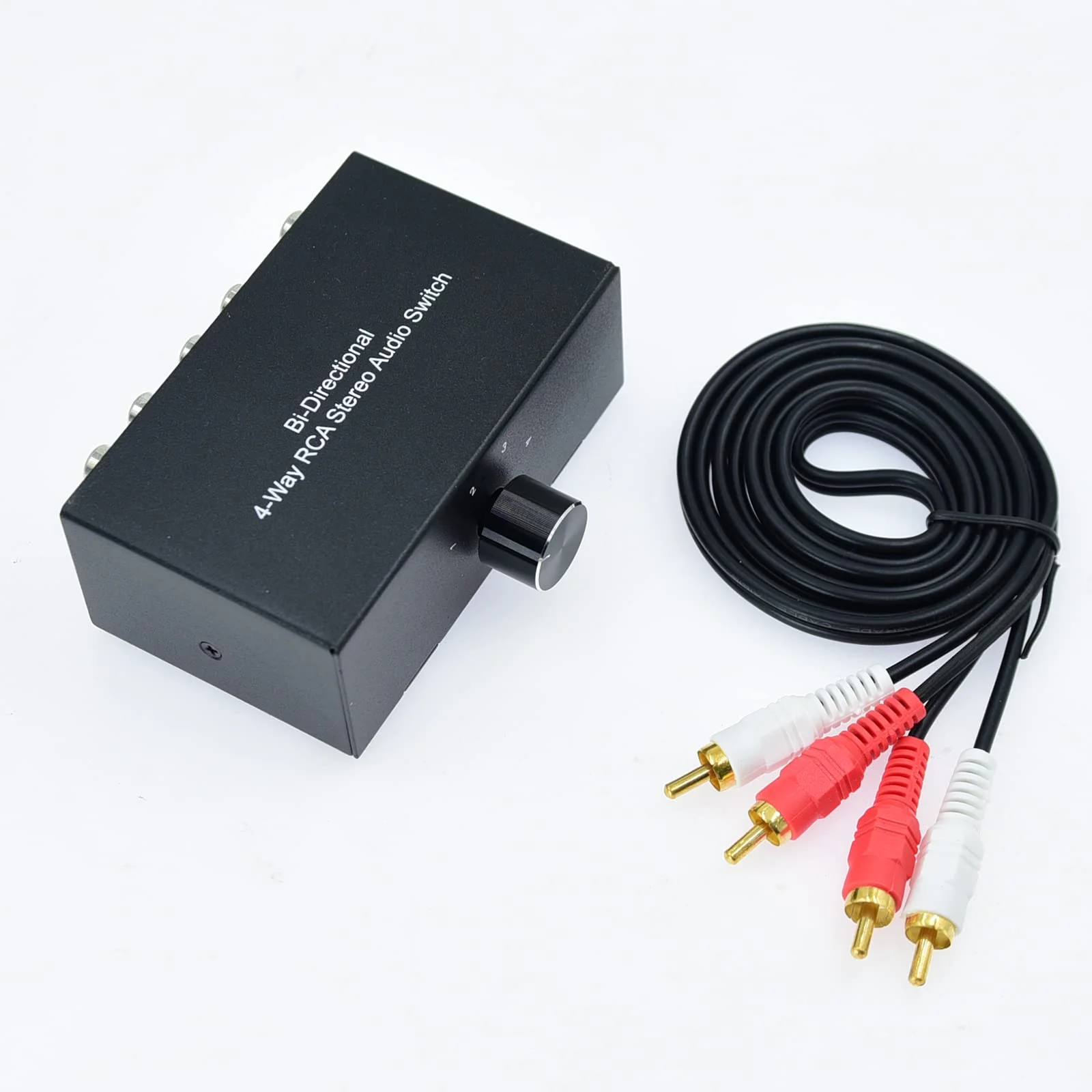 No External Power No Noise 4 Way 1 in 4 Out or 4 in 1 Out Audio Sound selector RCA Female Stereo 4 Channel Splitter switcher Box Switching AL-4way-rca - Image 7