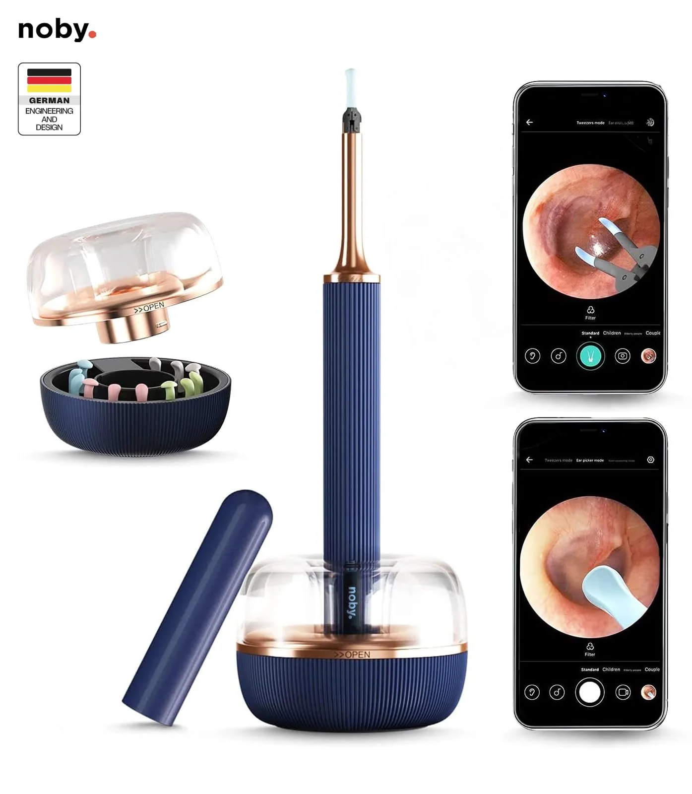 Noby 1920P HD otoscope: ear wax remover with camera for adults and children. Ear cleaner, human ear cleaner, ear cleaner with camera, ear cleaner for adults, otoscope - Image 4