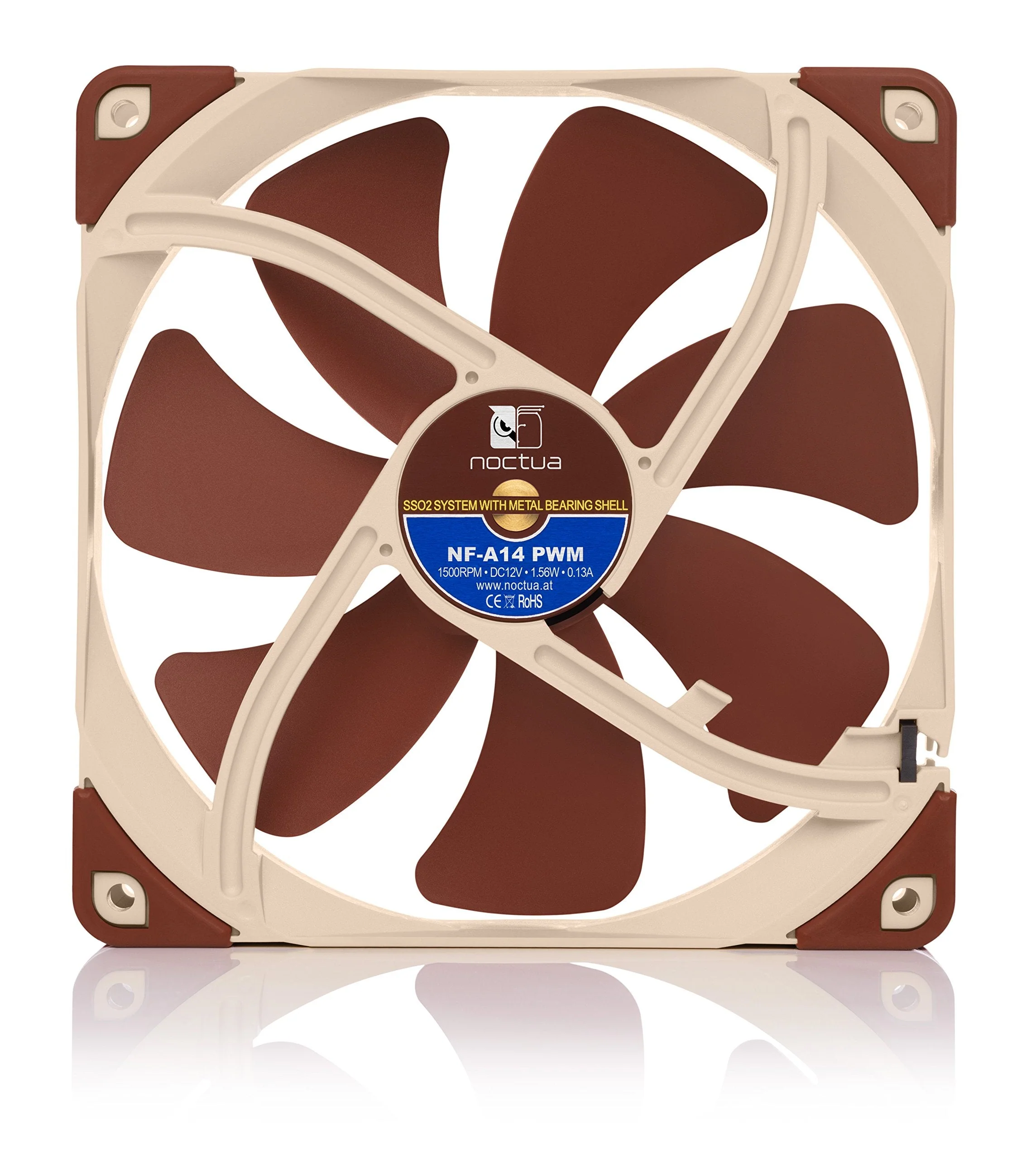 Noctua NF-A14 PWM, Premium Quiet Fan, 4-Pin (140mm, Brown) - Image 3