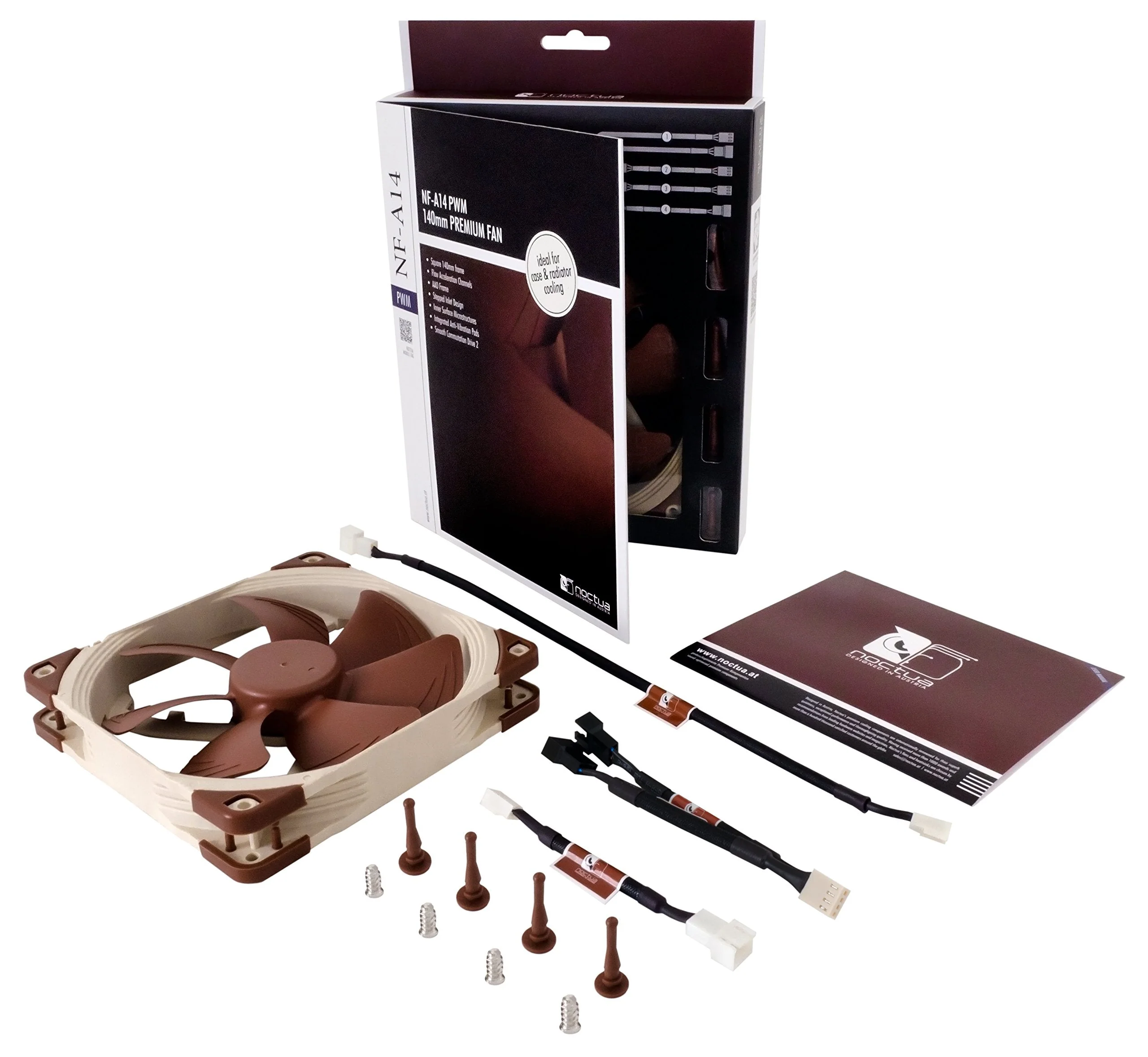 Noctua NF-A14 PWM, Premium Quiet Fan, 4-Pin (140mm, Brown) - Image 4
