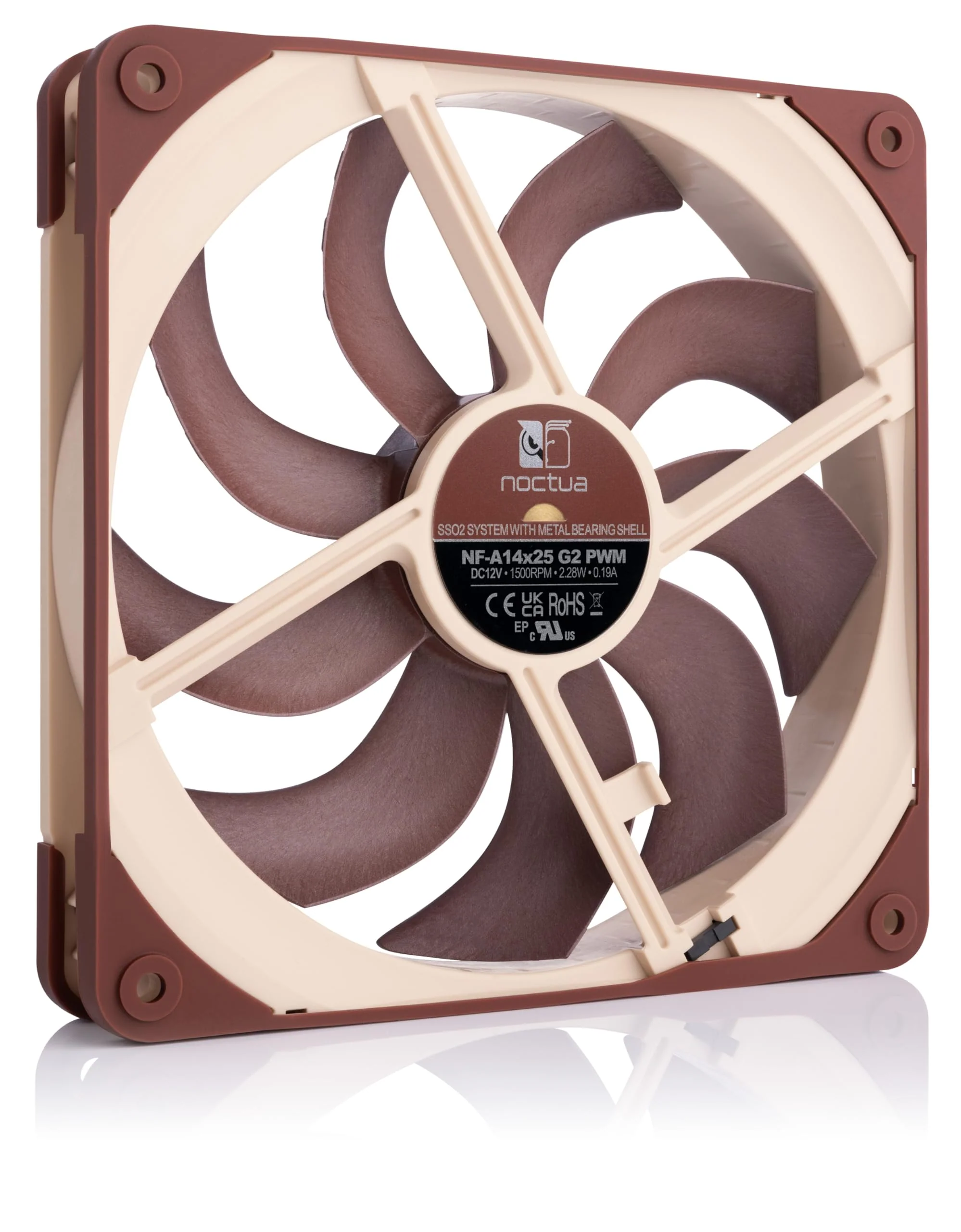 Noctua NF-A14x25 G2 PWM Premium Quality Quiet 140mm PC Fan 4-Pin (Brown) - Image 2