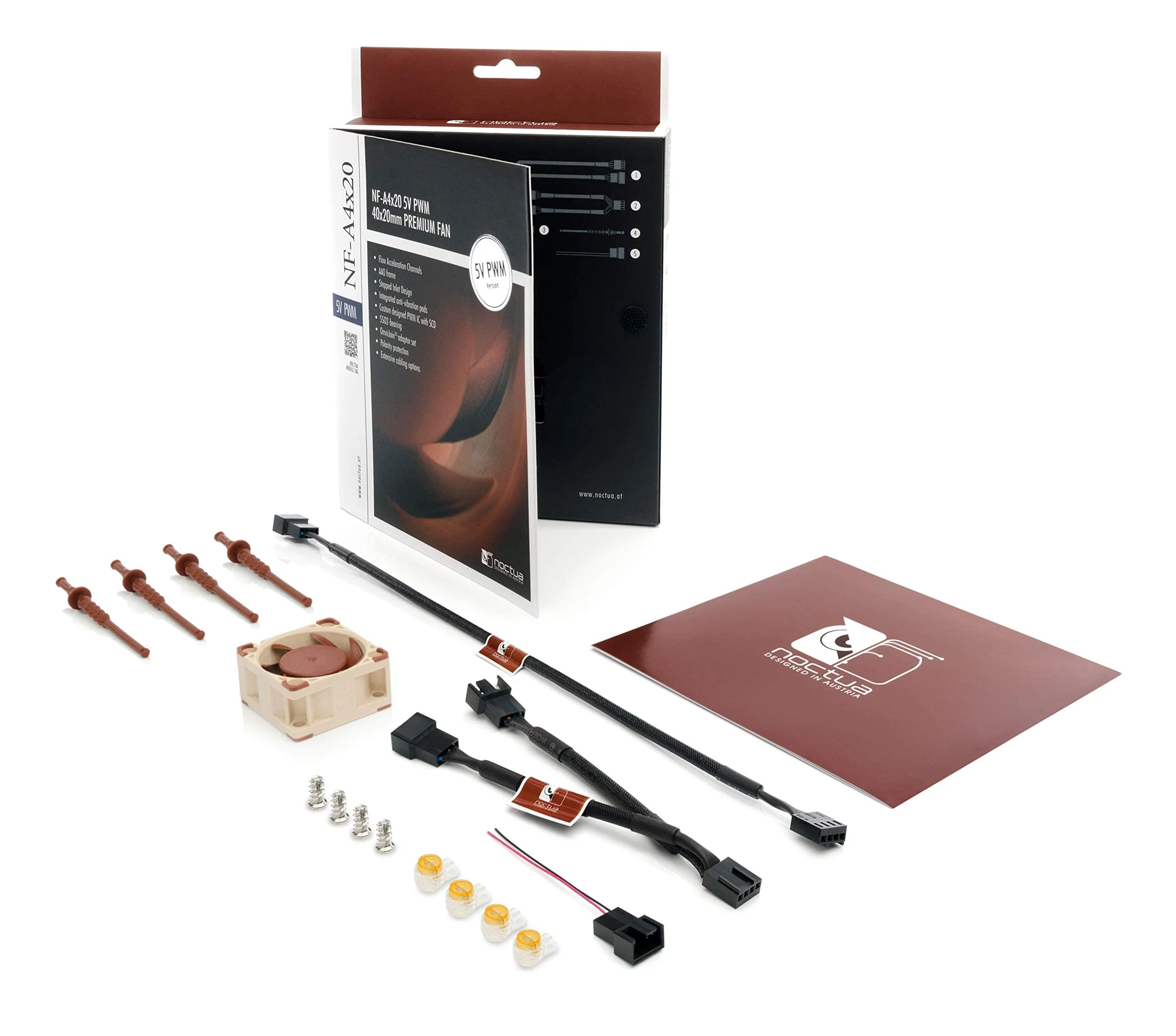 Noctua NF-A4x20 5V PWM, Premium Quiet Fan, 4-Pin, 5V Version (40x20mm, Brown) 40x20mm 5 Volt PWM - Image 6