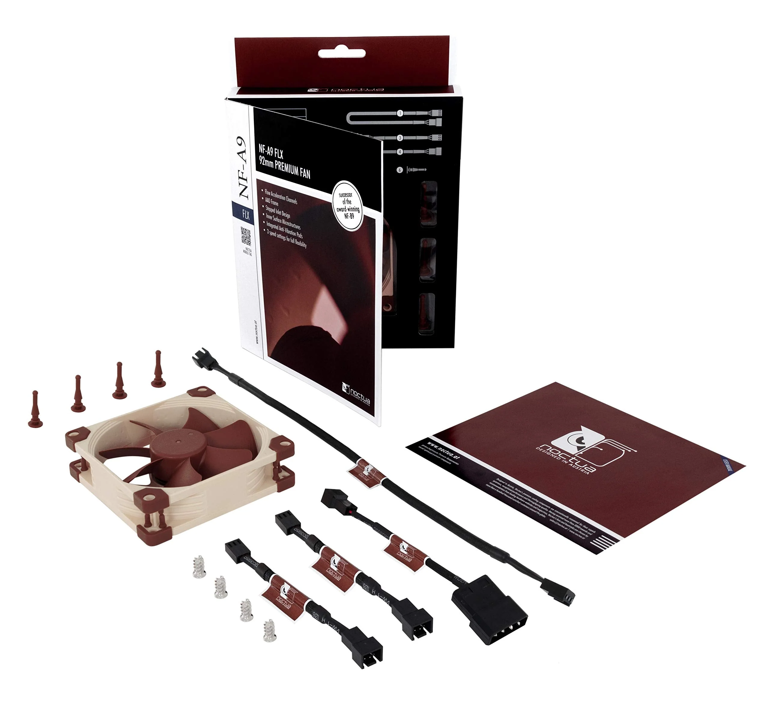Noctua NF-A9 FLX, Premium Quiet Fan, 3-Pin (92mm, Brown) - Image 5