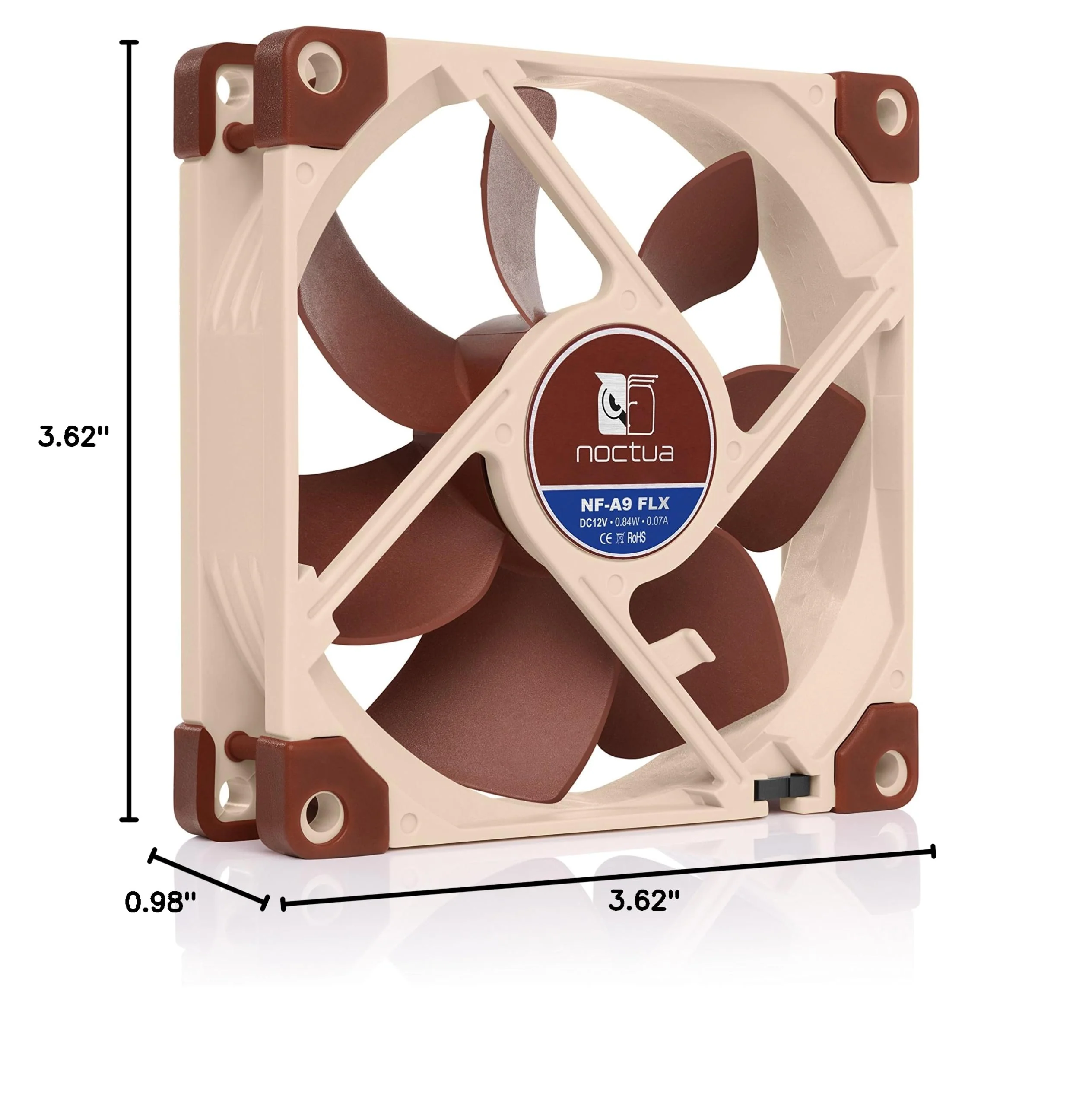 Noctua NF-A9 FLX, Premium Quiet Fan, 3-Pin (92mm, Brown) - Image 8