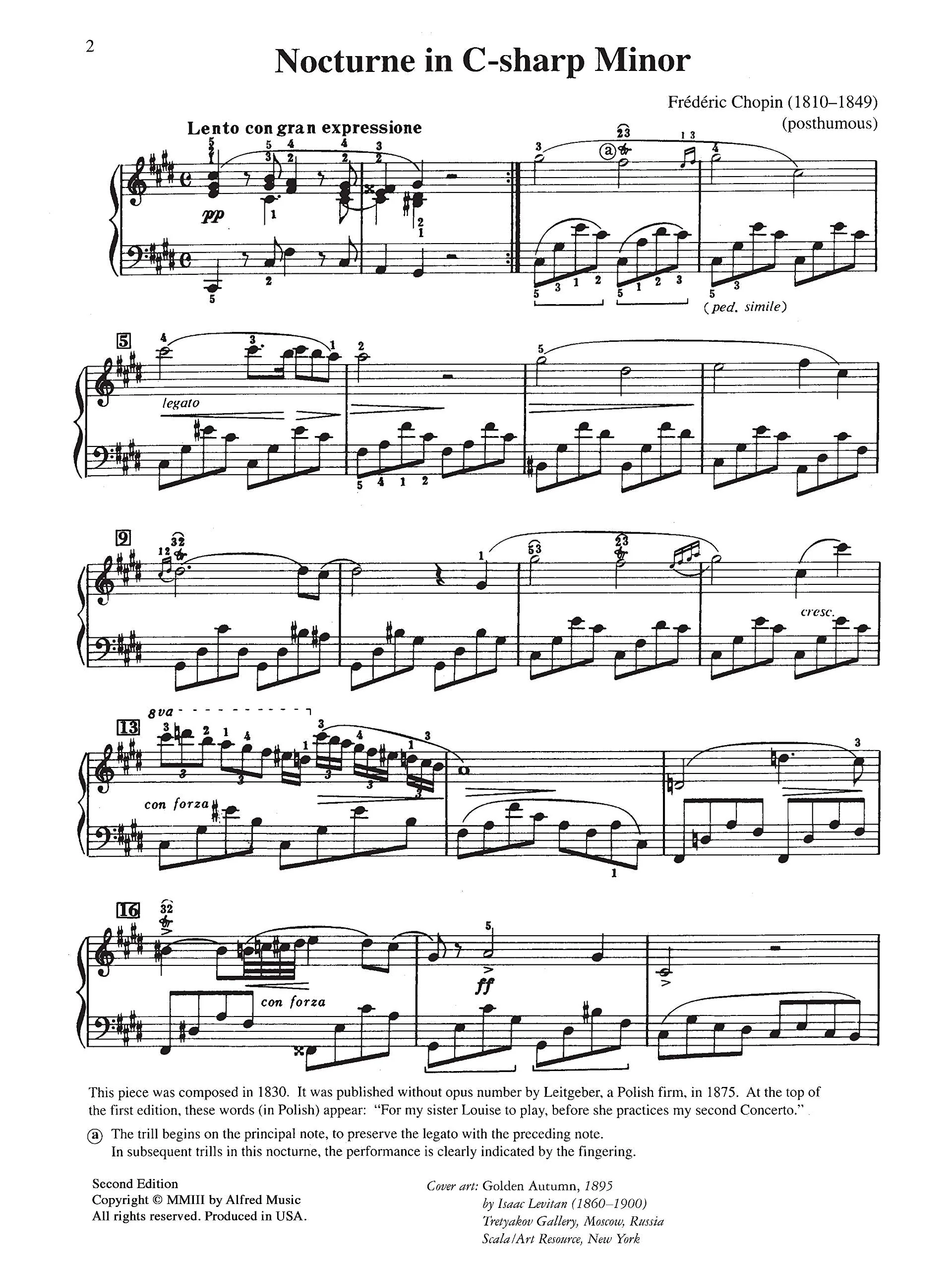 Nocturne in C-sharp minor (Posth.): Sheet (Alfred Masterwork Edition) - Image 3