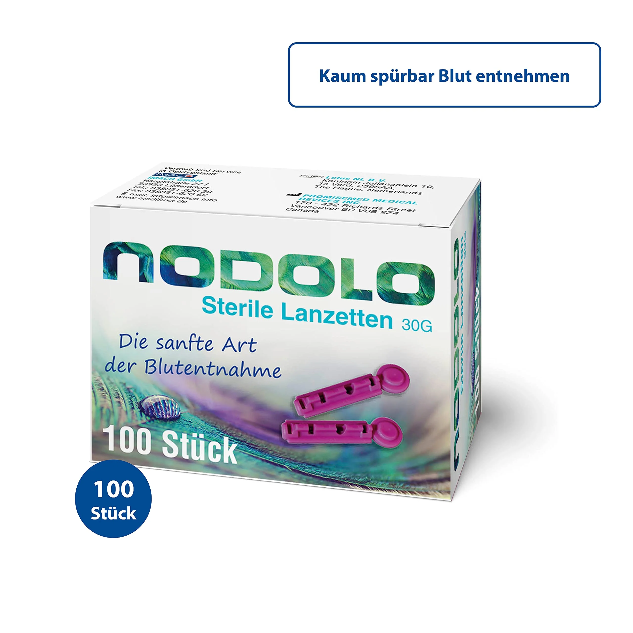 Nodolo 30G Ultra Fine Sterile Lancets, Pack of 100 - Image 2