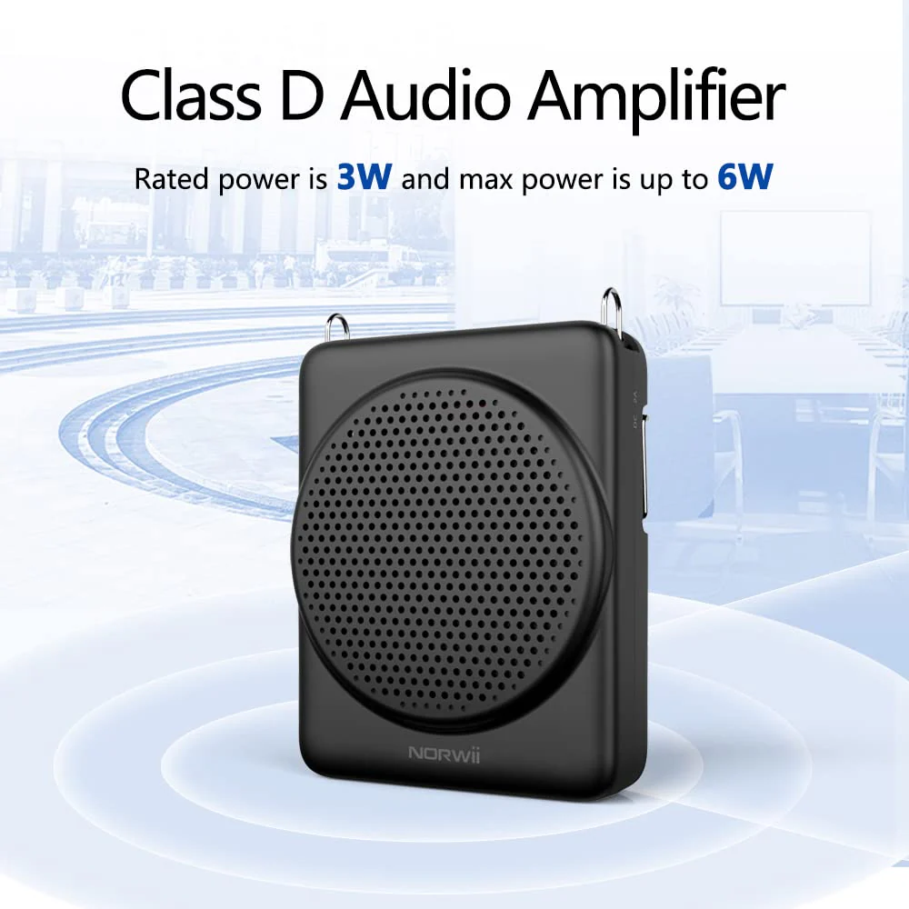 NORWII Mini Voice Amplifier, 3 Hours Quick Charging and up to 30 Hours Play, Portable Voice Amplifier for Teachers, Training, Tour Guide, etc (Black) Black - Image 3