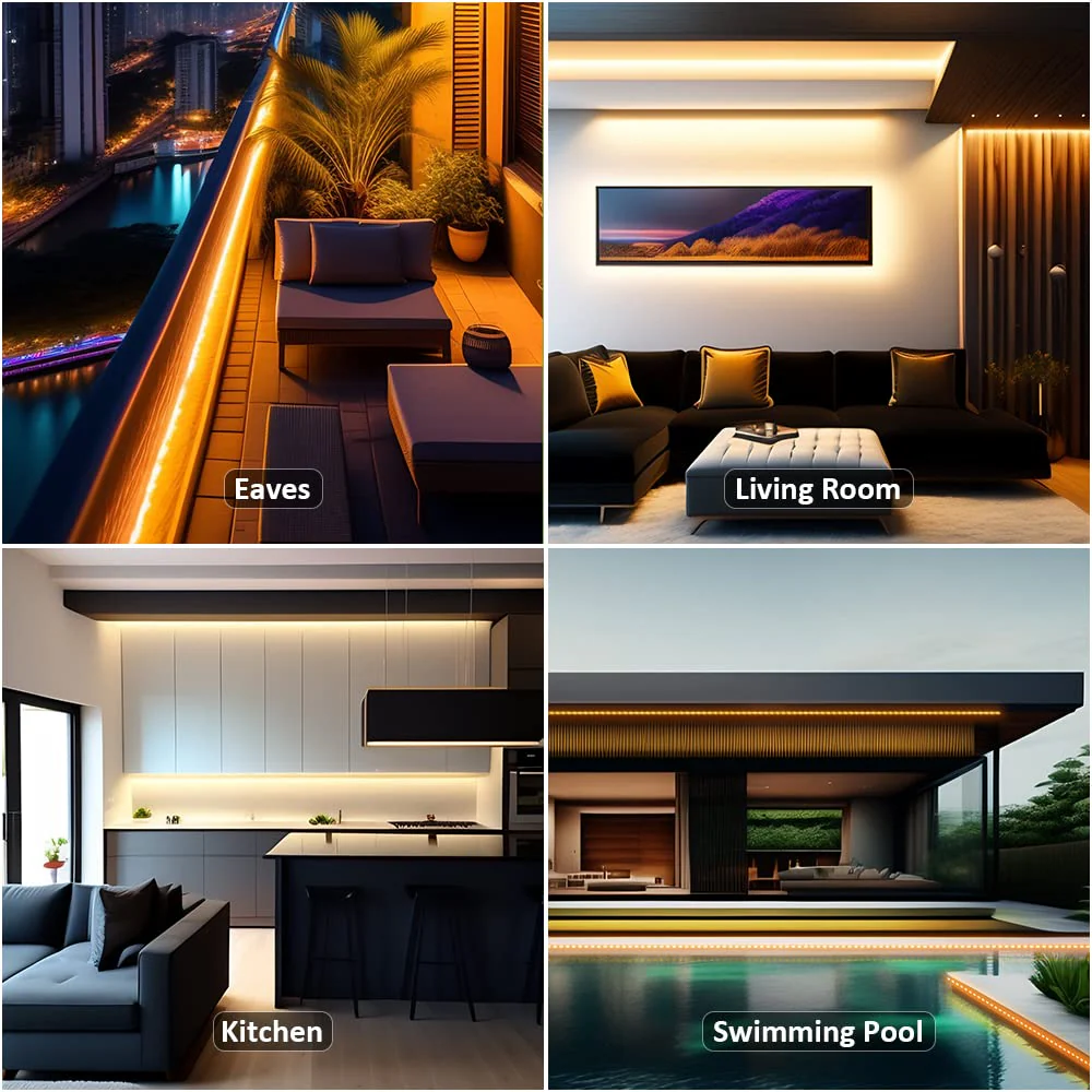 NOVOSTELLA 20ft Waterproof Tunable White LED Strip Lights, Dimmable Flexible Rope Light 3000K-6500K 12V Tape Light with Remote, Ribbon for Outdoor and Indoor Bedroom Home Mirror Kitchen Bar Cabinet 20ft (Waterproof) - Image 5