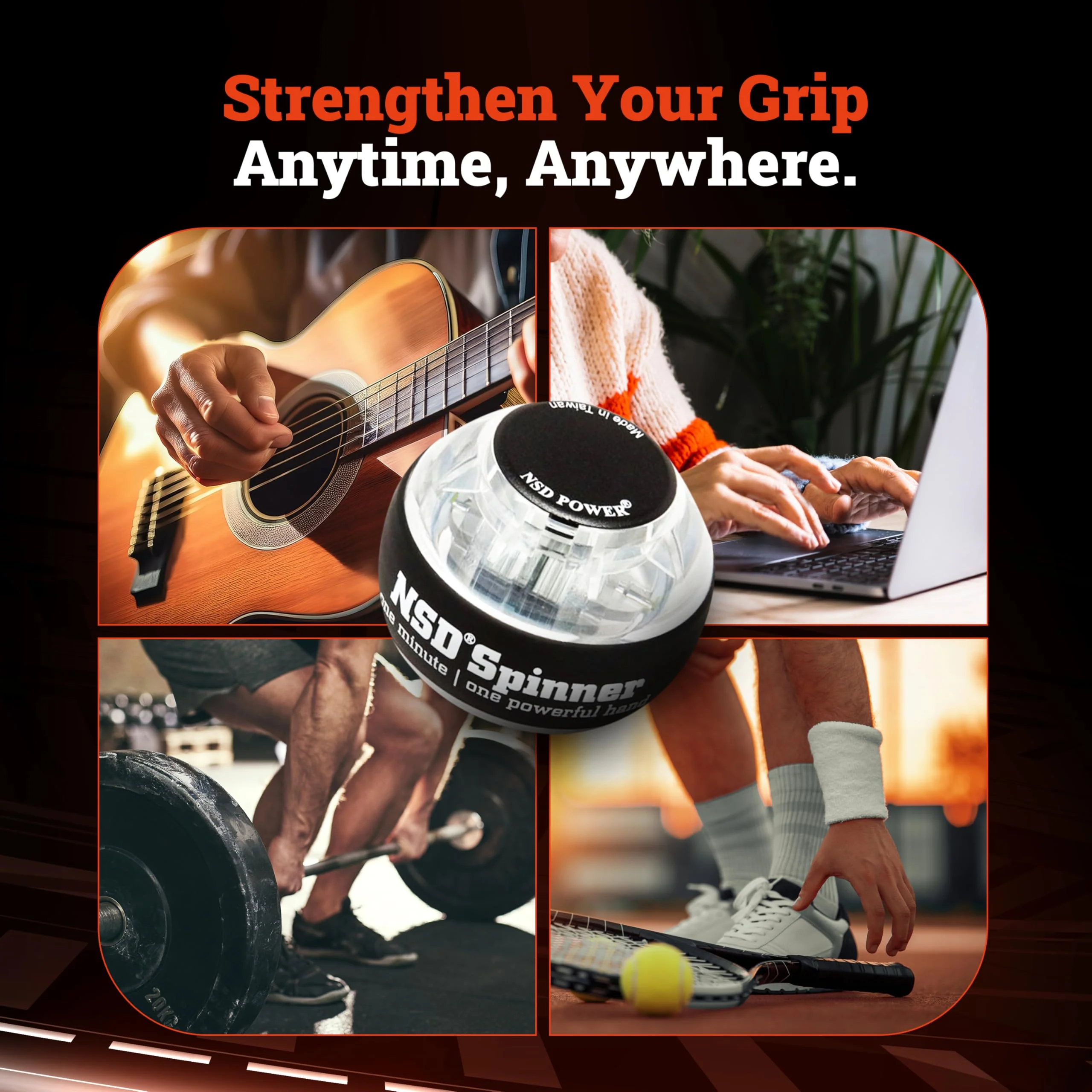 NSD Essential Crystal Spinner Gyro Ball | Grip Strengthener for Forearms, Wrist & Hands | String Start Design, Up to 18,000 RPM | Portable Wrist Trainer & Workout Equipment | Ideal for Desk Workers, Athletes & Musicians - Image 3