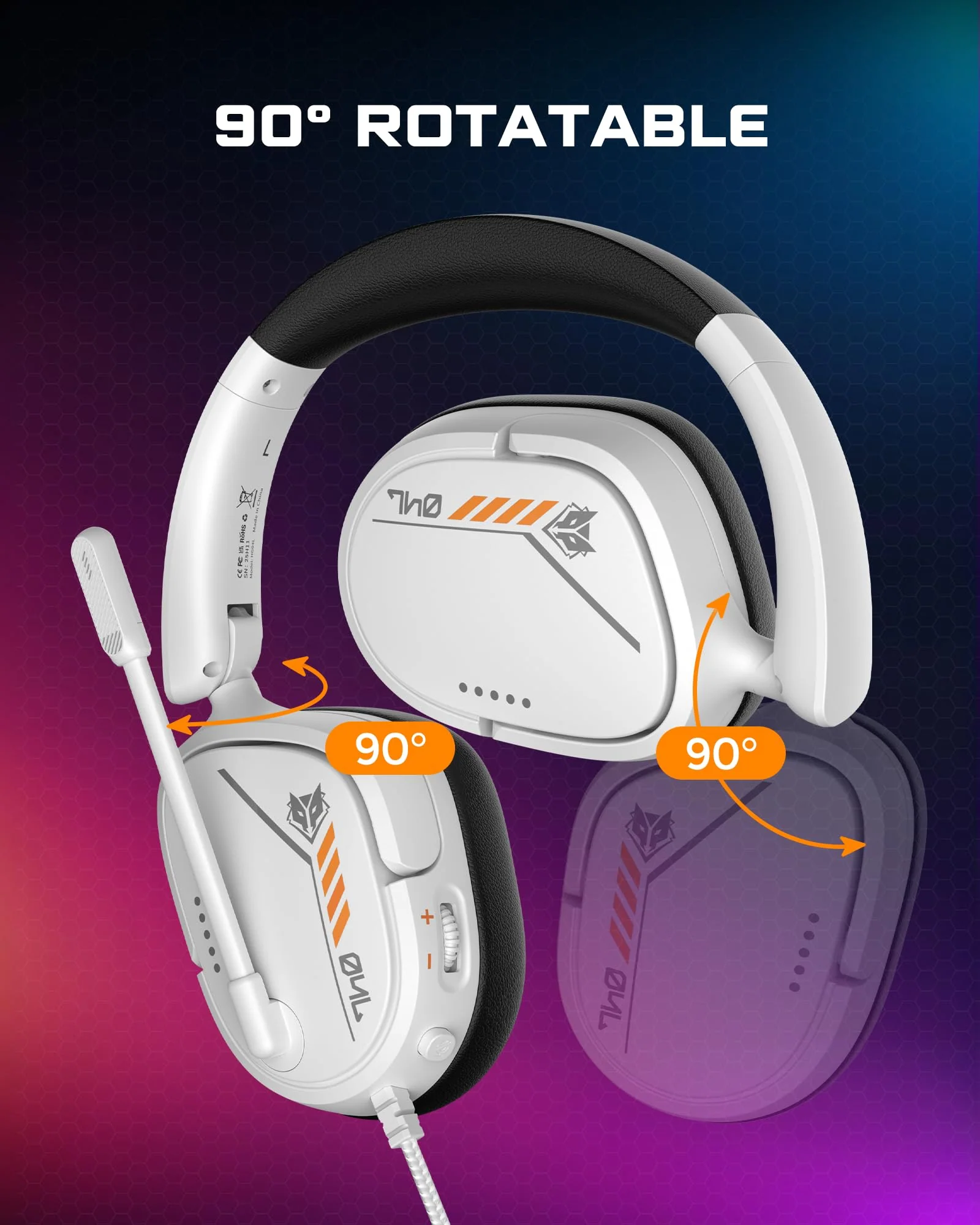 NUBWO HG04L Gaming Headset for PS5/PS4, Xbox Series X|S/Xbox One, Switch – 250g Lightweight, Clear Unidirectional Mic, Soft Memory Earmuffs, 3.5mm Jack for Gaming & Work White - Image 7