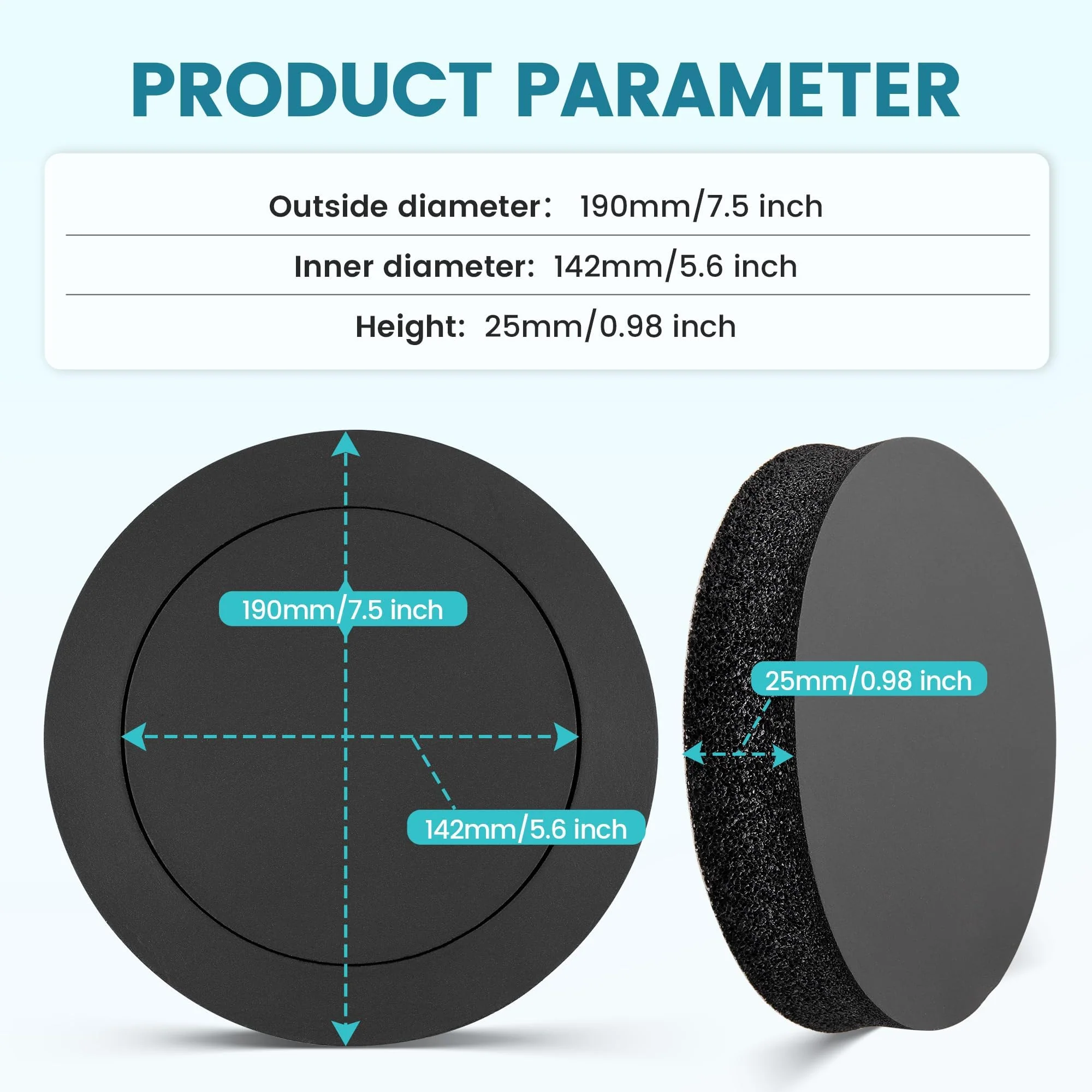NuIth 6.5 inch Speaker Foam Rings, 6.5”Foam Speaker Enhancer, High Rebound Sponge Bass Blocker Kit, Self Adhesive Car Door Speaker Foam Baffles Enhancer, 4PCS - Image 2