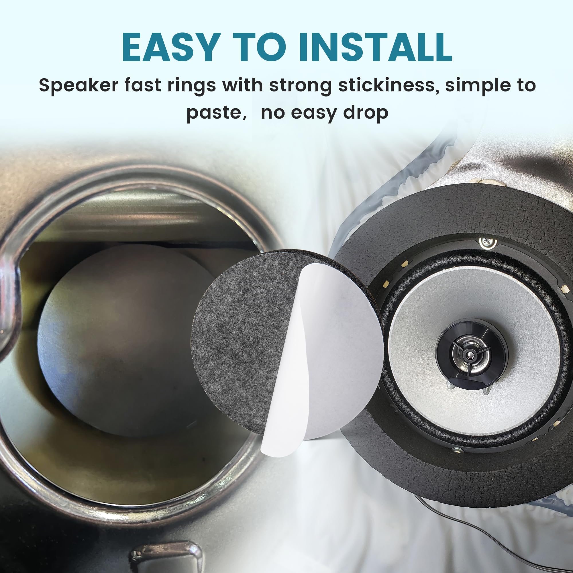 NuIth 6.5 inch Speaker Foam Rings, 6.5”Foam Speaker Enhancer, High Rebound Sponge Bass Blocker Kit, Self Adhesive Car Door Speaker Foam Baffles Enhancer, 4PCS - Image 5