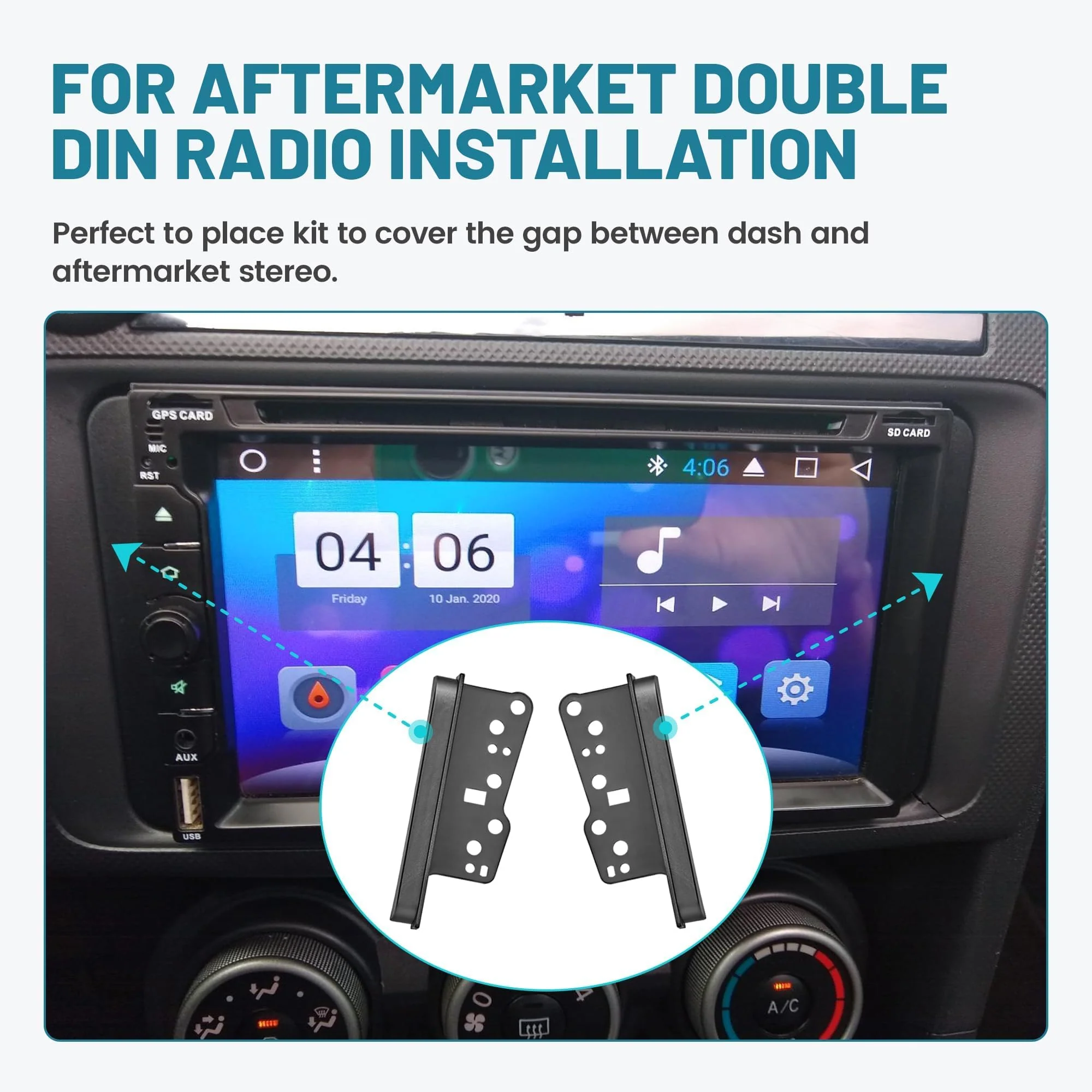 NuIth Double DIN Aftermarket Radio Installation Dash Kit for Select 1997-2009 Toyota Camry/Avalon/Corolla 2004-2010 Scion XB/TC, DDIN Multi Radio Dash Stereo Mounting Installation Trim Bezel Kit - Image 3