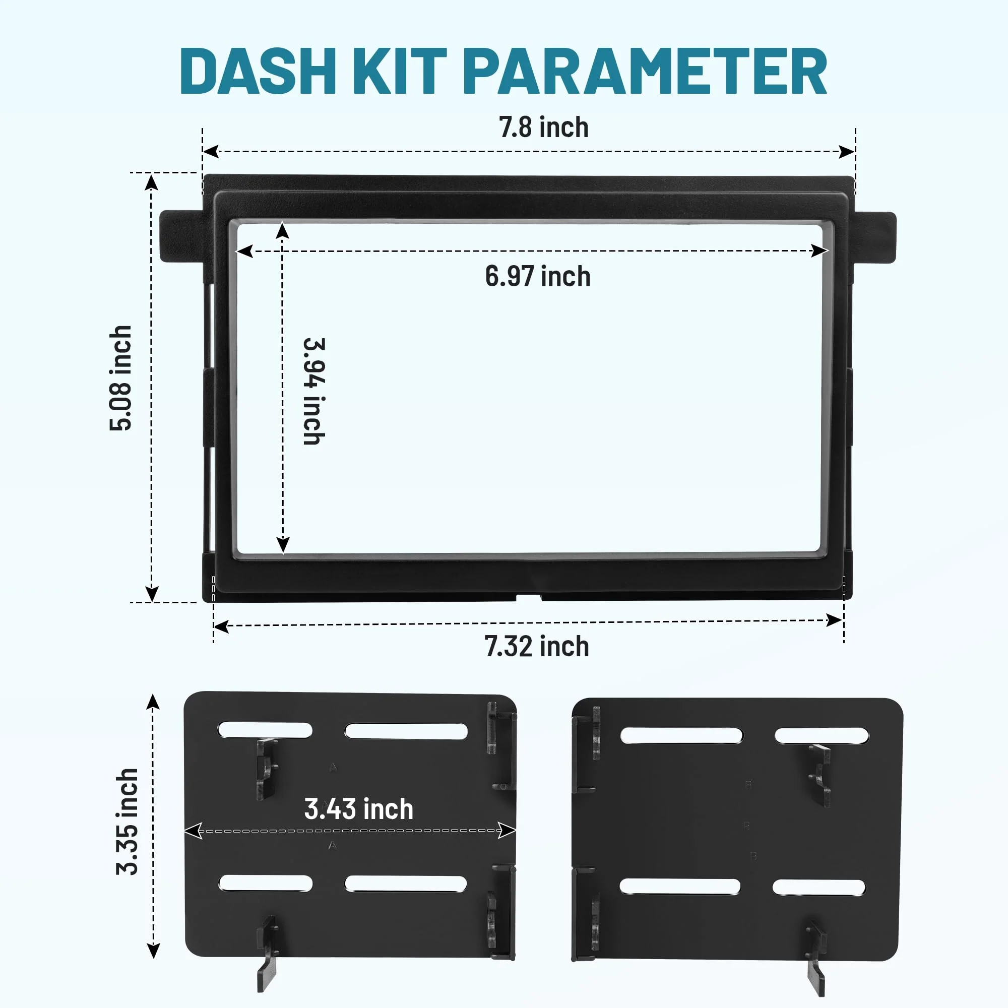 NuIth Double DIN Installation Kit for Select 2004-2010 Ford Edge/Explorer /F150/Fusion/Expedition 2004-2009 Mercury Double DIN Radio Install Dash Kit - Image 2
