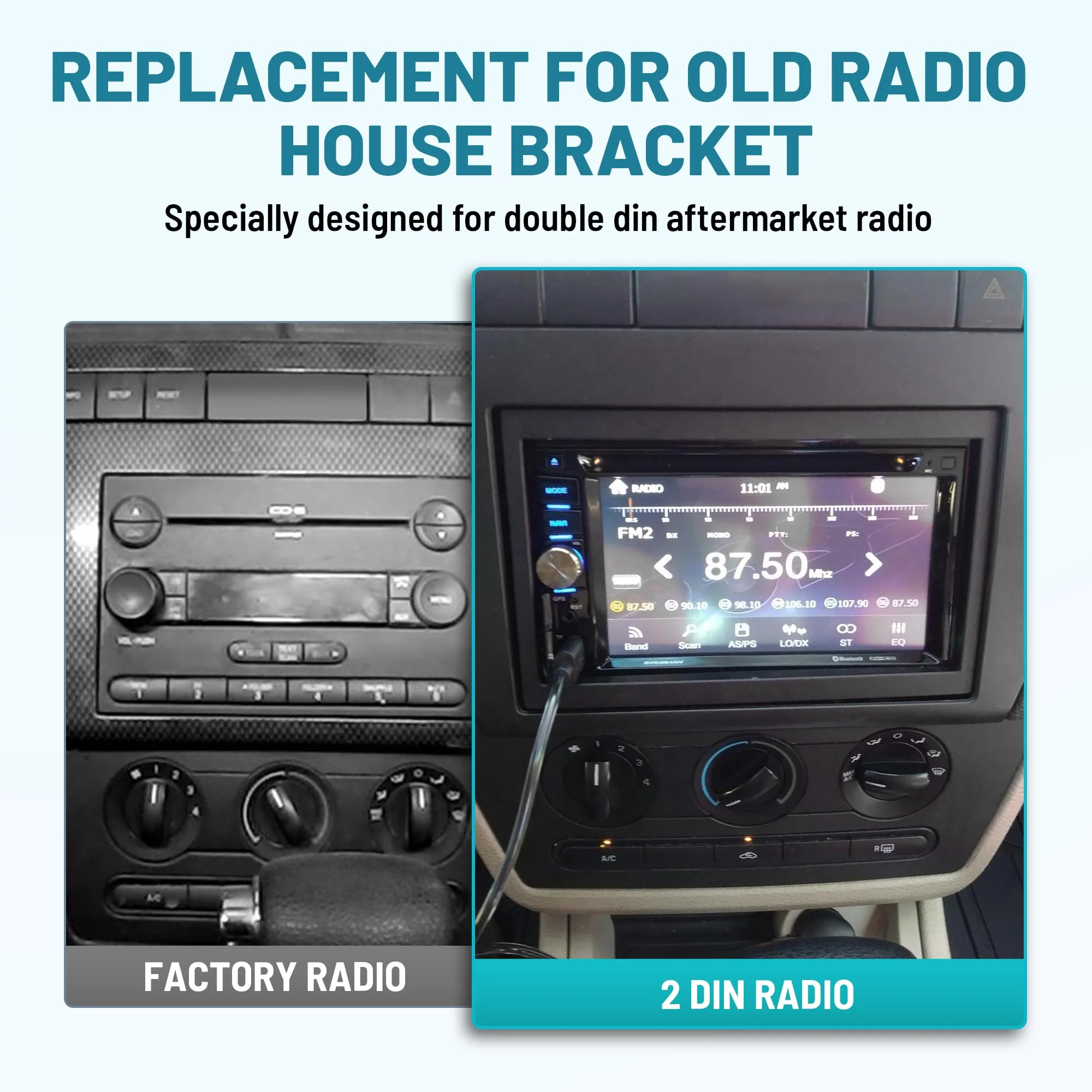 NuIth Double DIN Installation Kit for Select 2004-2010 Ford Edge/Explorer /F150/Fusion/Expedition 2004-2009 Mercury Double DIN Radio Install Dash Kit - Image 4
