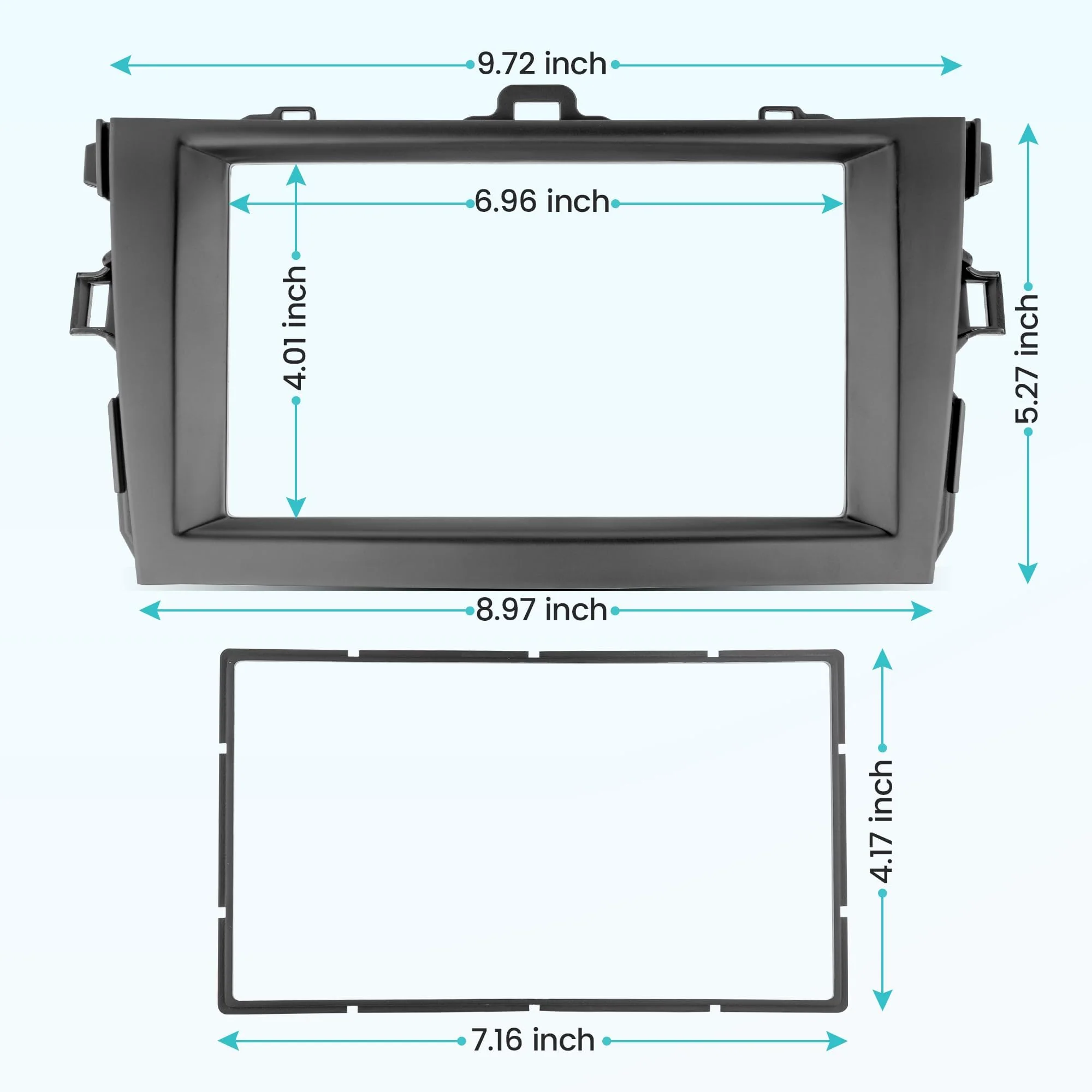 NuIth Double DIN Radio Installation Dash Kit W/Radio Wire Harness for 2009-2013 Toyota Corolla, Aftermarket Radio Dash Stereo Mounting Installation Trim Bezel Bracket Wire Kits - Image 4
