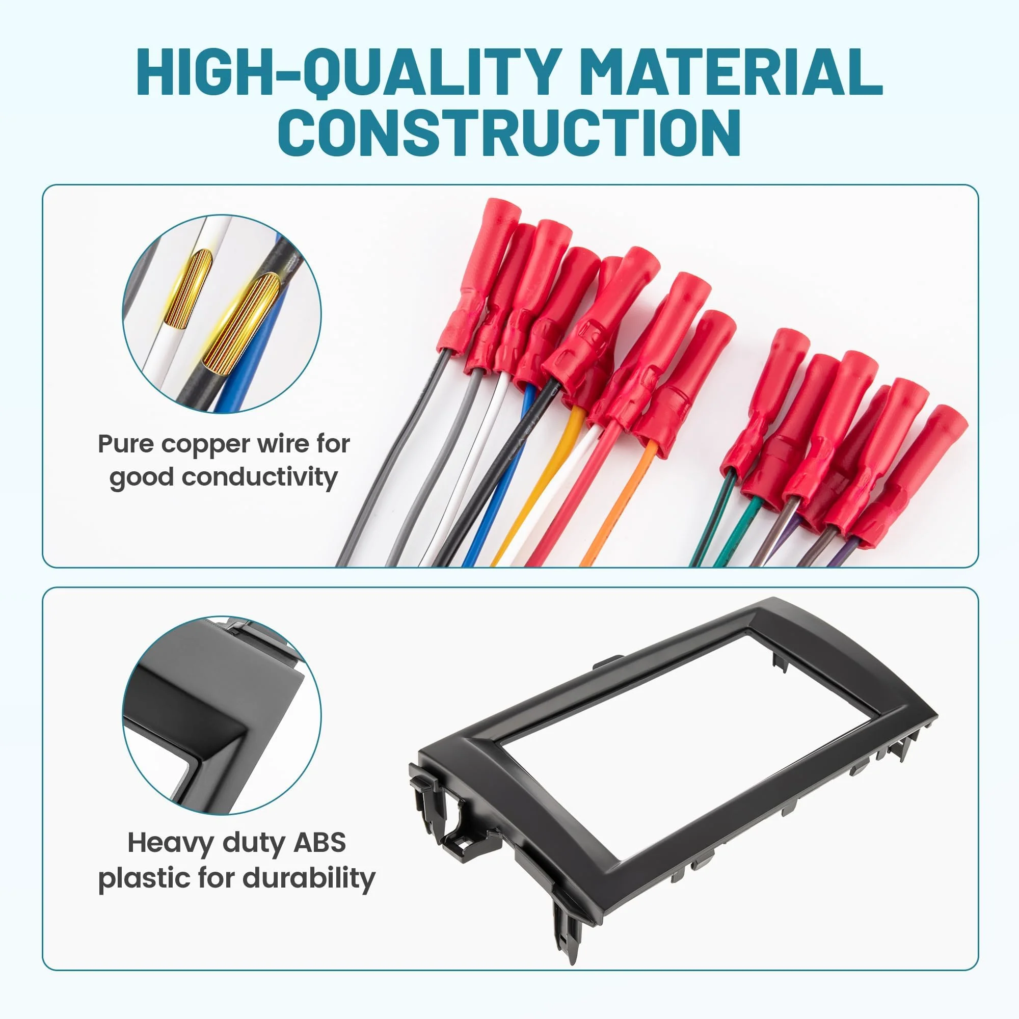 NuIth Double DIN Radio Installation Dash Kit W/Radio Wire Harness for 2009-2013 Toyota Corolla, Aftermarket Radio Dash Stereo Mounting Installation Trim Bezel Bracket Wire Kits - Image 8