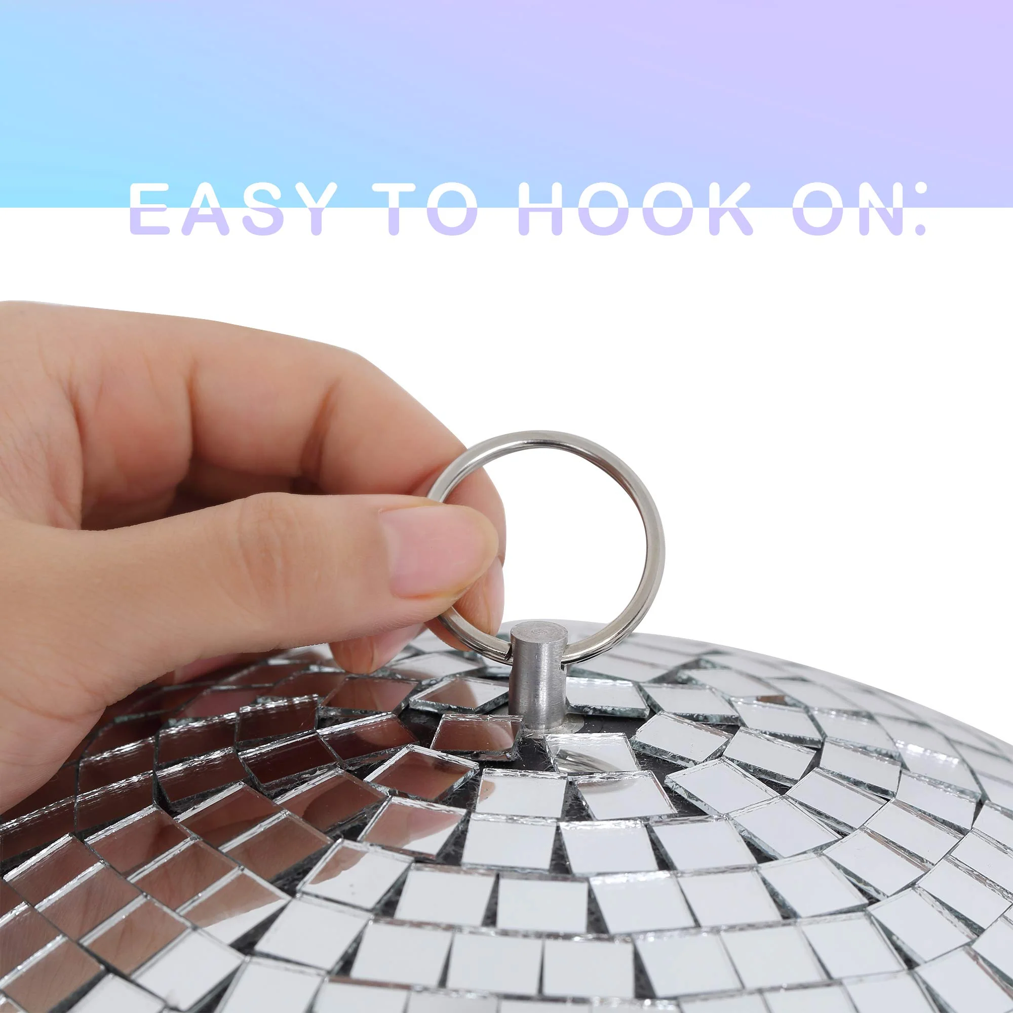 NuLink Disco Ball 6" Disco Ball Decor Hanging Disco Ball for Party Mirror Ball for Big Party Decorations Wedding Home - Image 3