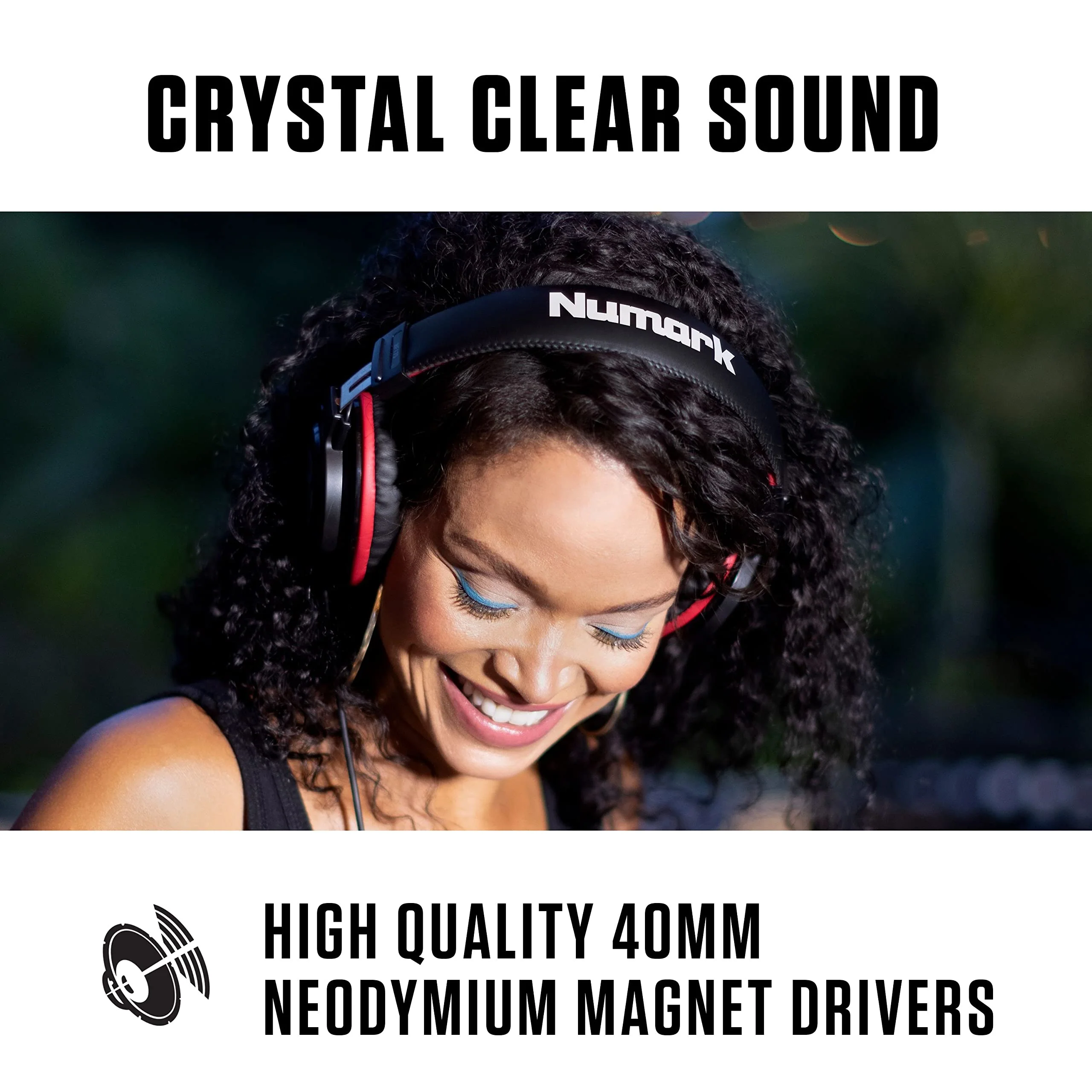 Numark HF175 - DJ Headphones with Closed Back Over Ear Design, 40mm Drivers, Comfortable Ear Pads for Mixing and DJ Monitoring, 3m Cable Included , Black - Image 2