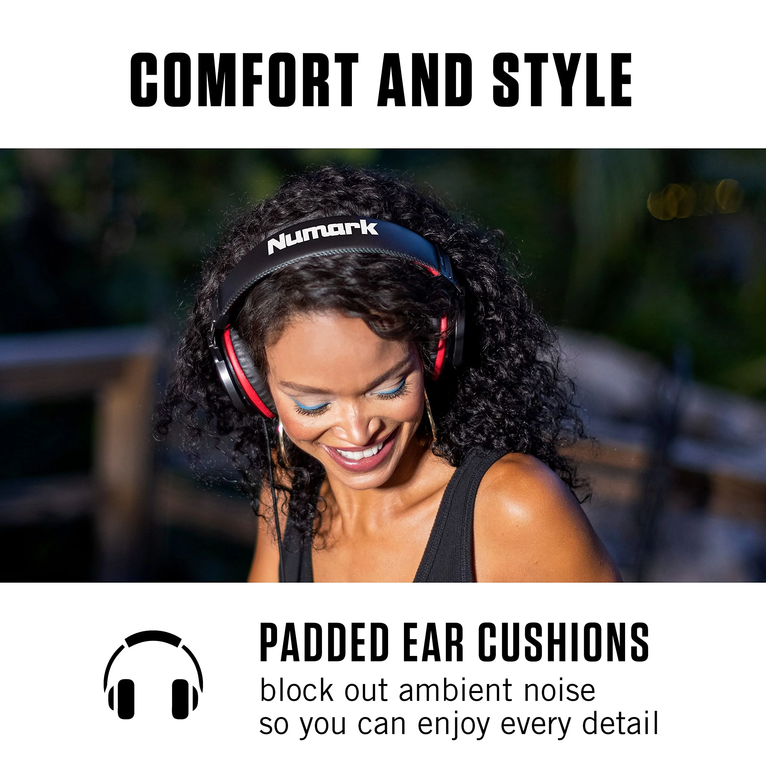 Numark HF175 - DJ Headphones with Closed Back Over Ear Design, 40mm Drivers, Comfortable Ear Pads for Mixing and DJ Monitoring, 3m Cable Included , Black - Image 3