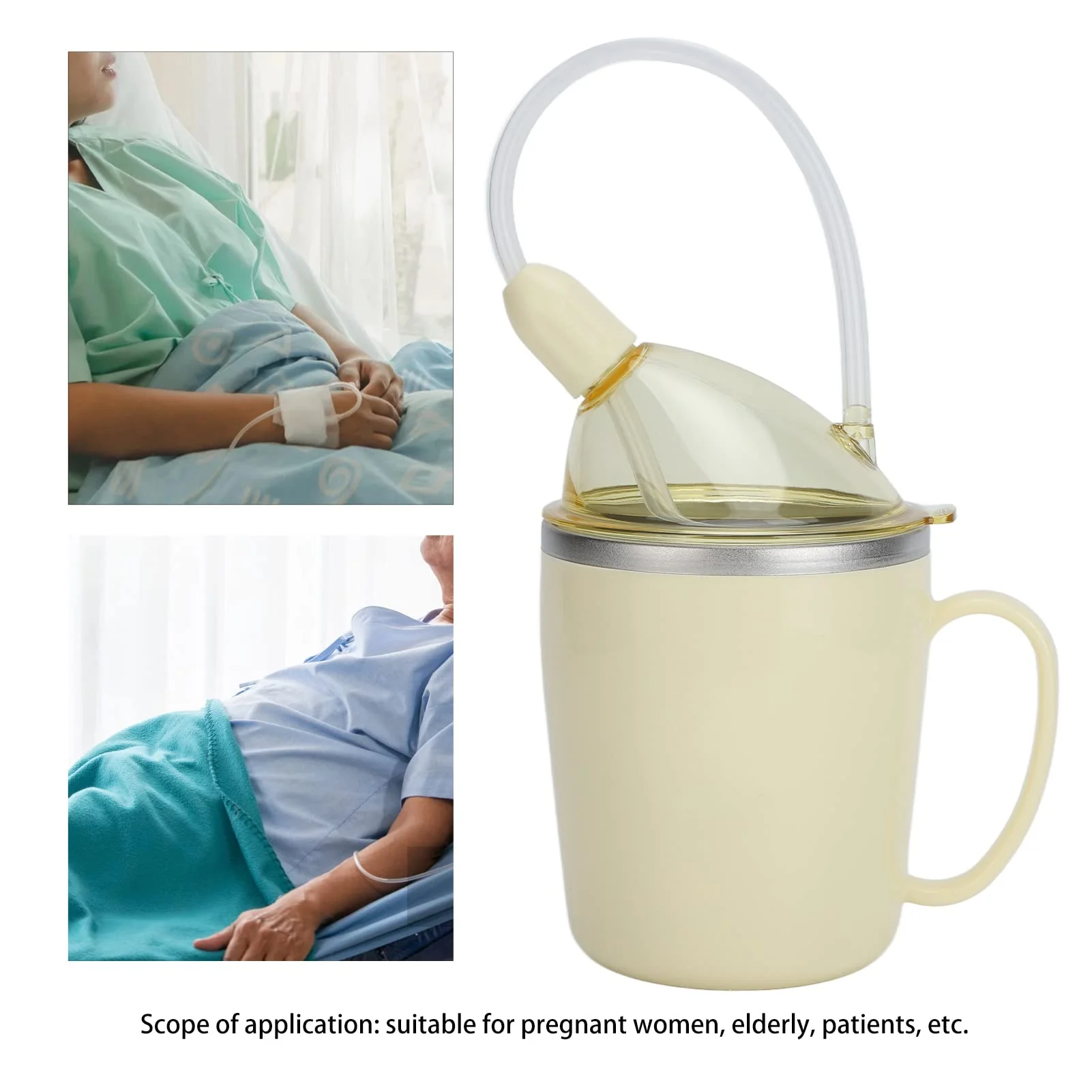 Nunafey Adult Leakproof Cups, Convalescent Feeding Cups 350ml Lightweight for Hospital Home Use - Image 3