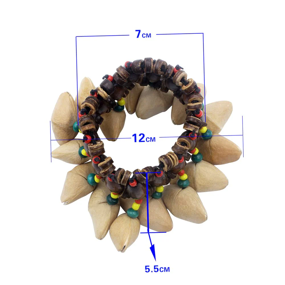 Nuts Shell Bracelet, African Tribal Style Nut Handbell, Drum Conga Percussion Accessories - Image 2