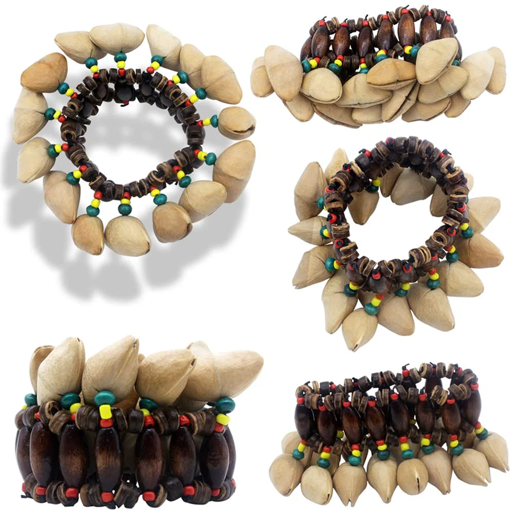 Nuts Shell Bracelet, African Tribal Style Nut Handbell, Drum Conga Percussion Accessories - Image 3