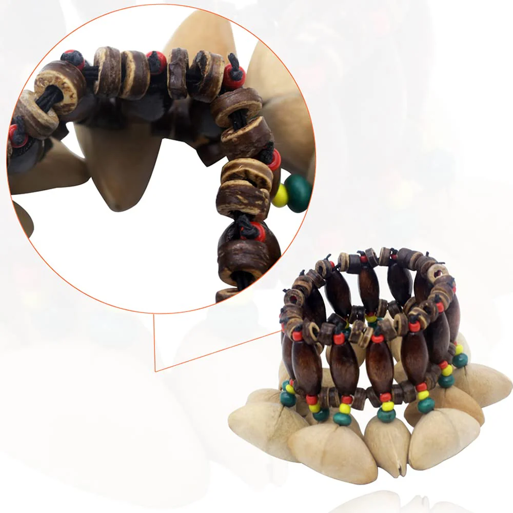 Nuts Shell Bracelet, African Tribal Style Nut Handbell, Drum Conga Percussion Accessories - Image 4