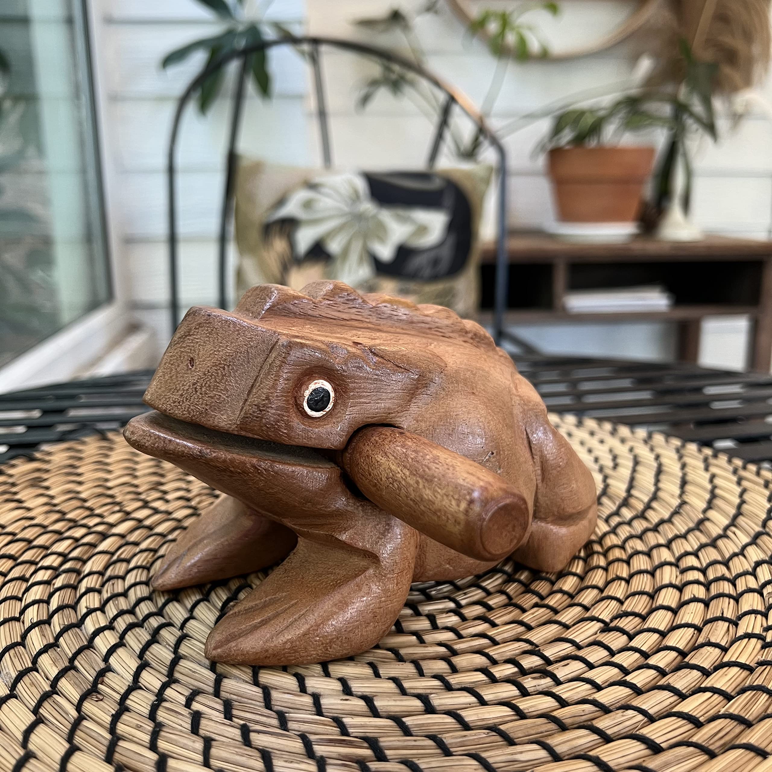 NUTTA - 7 Inches Wooden Frog Guiro Rasp Musical Instrume Wood Percussion Desk Scraping Fog with Frog Sound Idea Funny Instruments Nature Wood Music Home Garden Decoration (7 Inches) - Image 4