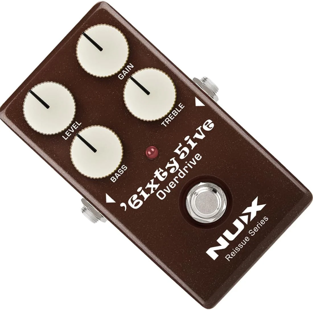 NUX 6ixty5ive Overdrive Effect Pedal Bundle with 2 Patch Cables, 6 Dunlop Picks, and String Winder - Image 3